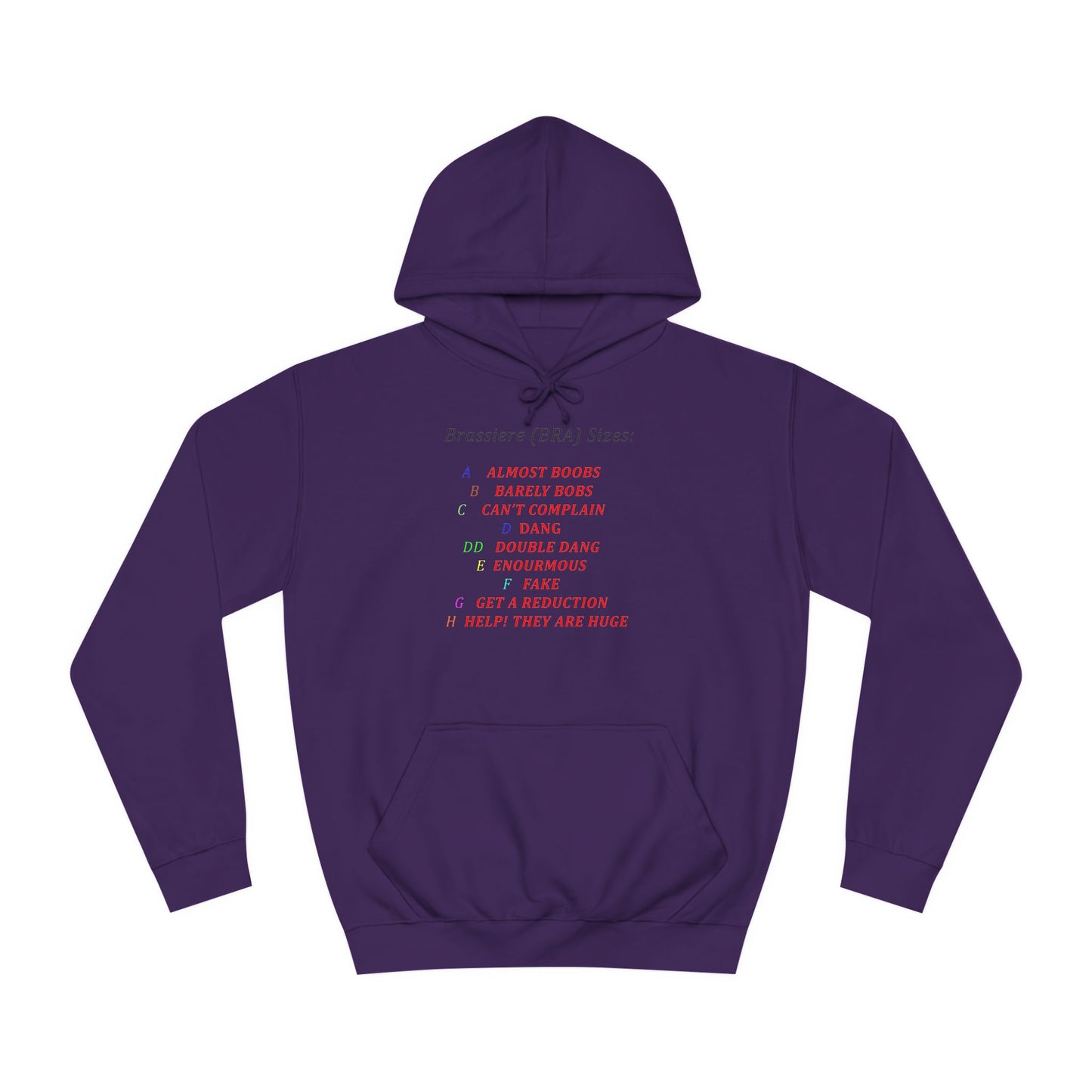 Get Yours Now -- Humorous Bra Sizing Chart (Hoodie - Cozy and Durable)