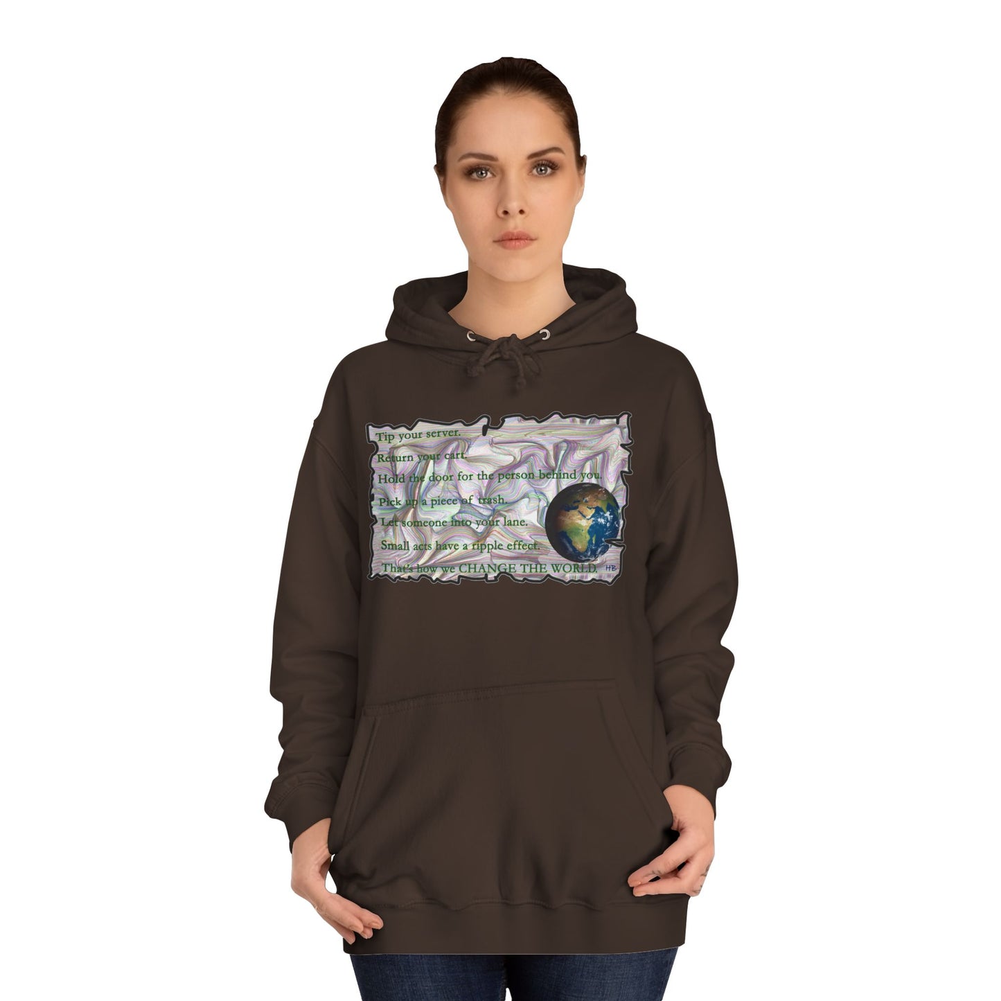 Take Action to Change the World Ripple Effect (Hoodie - Cozy and Durable)