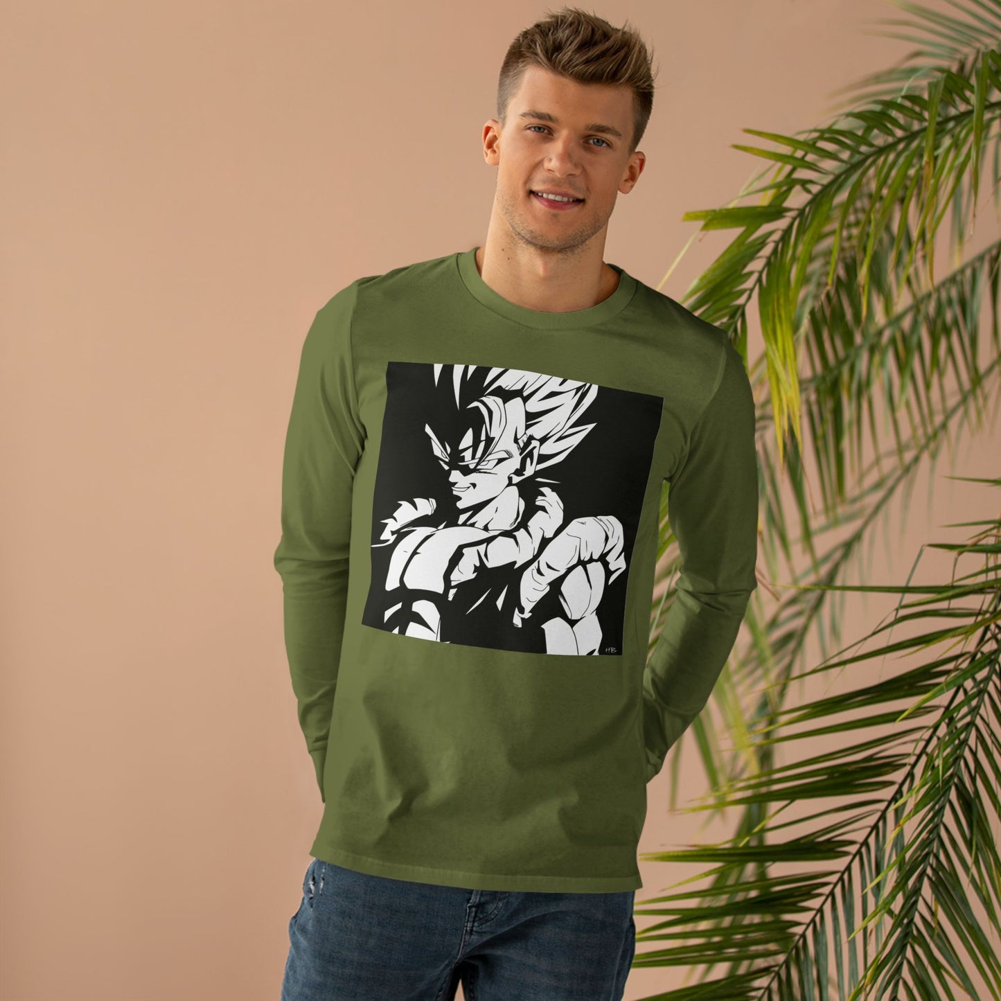 Get Yours Now -- Japanese Superhero anime in black and white (Men's Base Longsleeve Tee - All-Season Wear)
