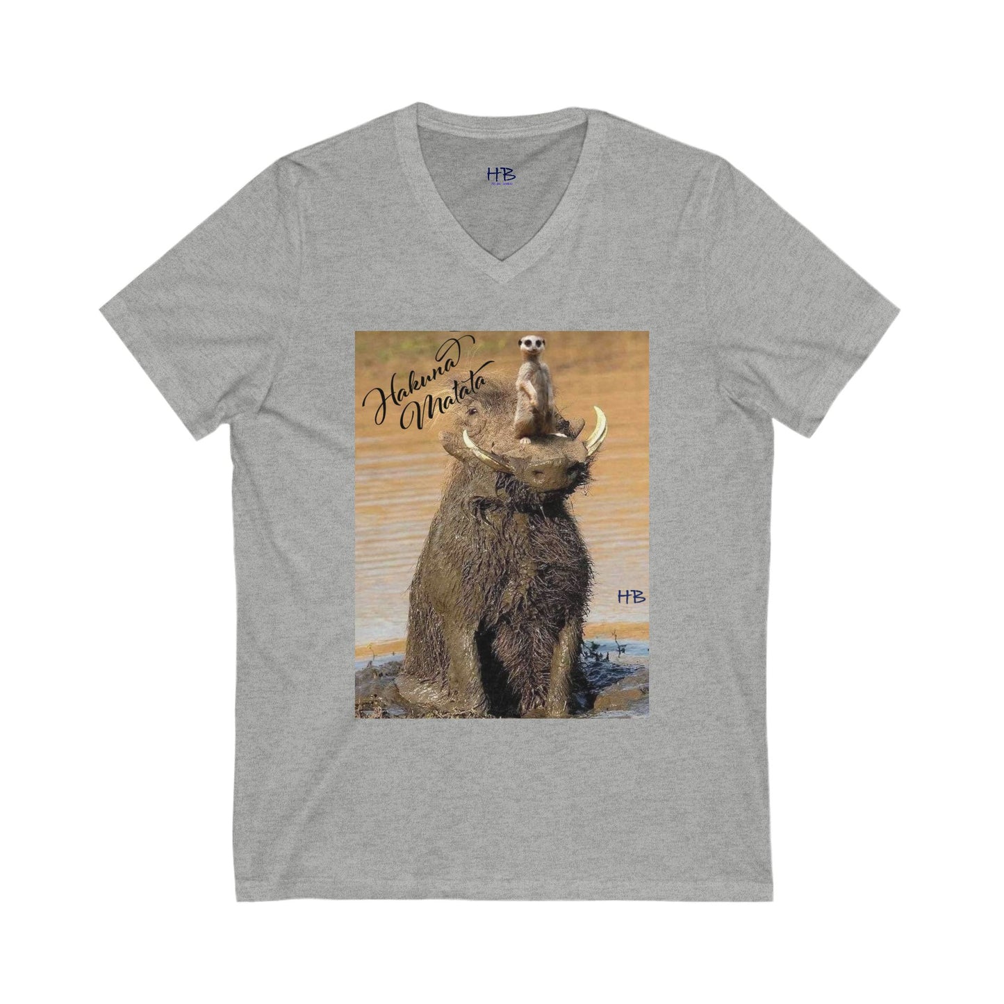 Smile Spark with Hakuna Matata Positivity Patrol Duo (Unisex Jersey Short Sleeve V-neck - Comfortable Everyday Wear)