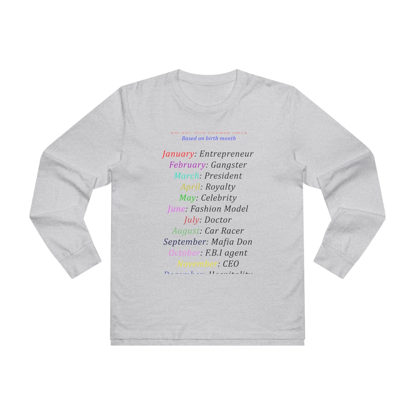 Birth Month Career Pride (Men's Base Longsleeve Tee - All-Season Wear)