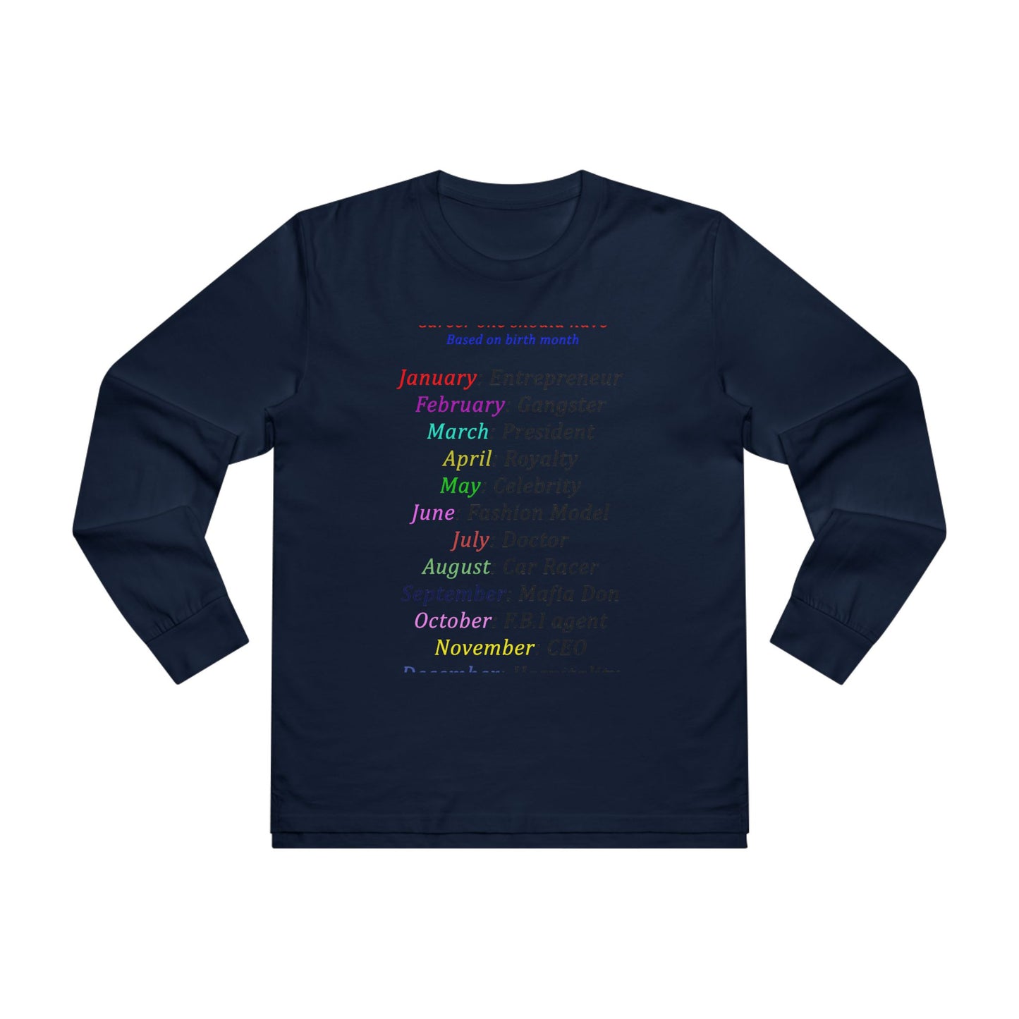 Birth Month Career Pride (Men's Base Longsleeve Tee - All-Season Wear)