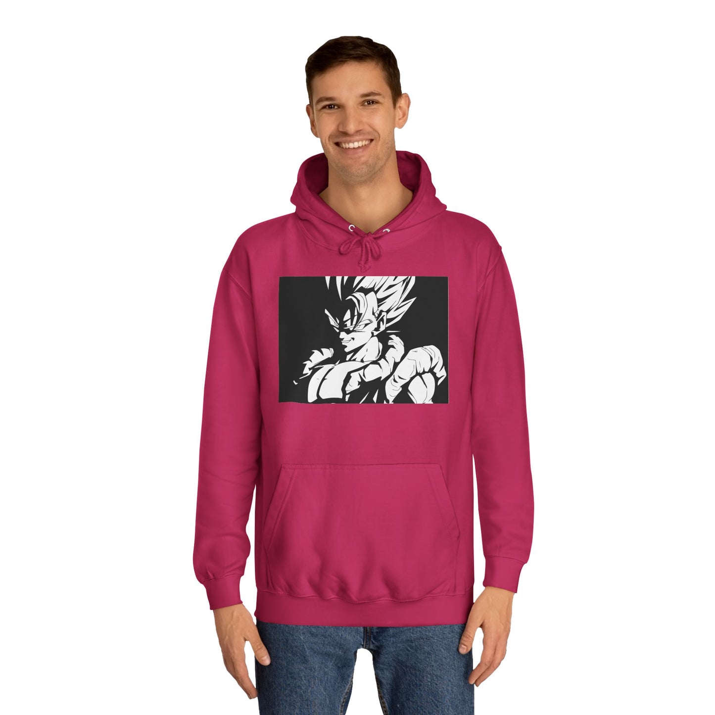 Get Yours Now -- Japanese Superhero anime in black and white (Hoodie - Cozy and Durable)