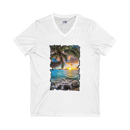 Gorgeous Sunrise (Unisex Jersey Short Sleeve V-neck - Comfortable Everyday Wear)