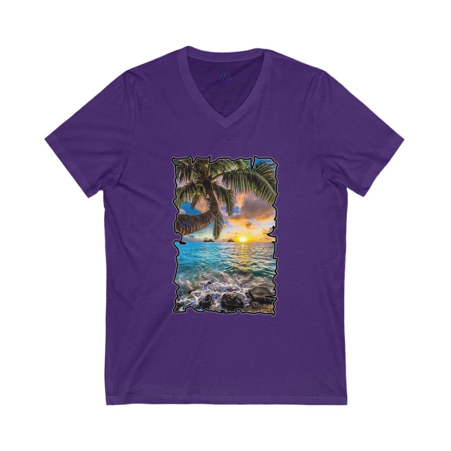 Gorgeous Sunrise (Unisex Jersey Short Sleeve V-neck - Comfortable Everyday Wear)