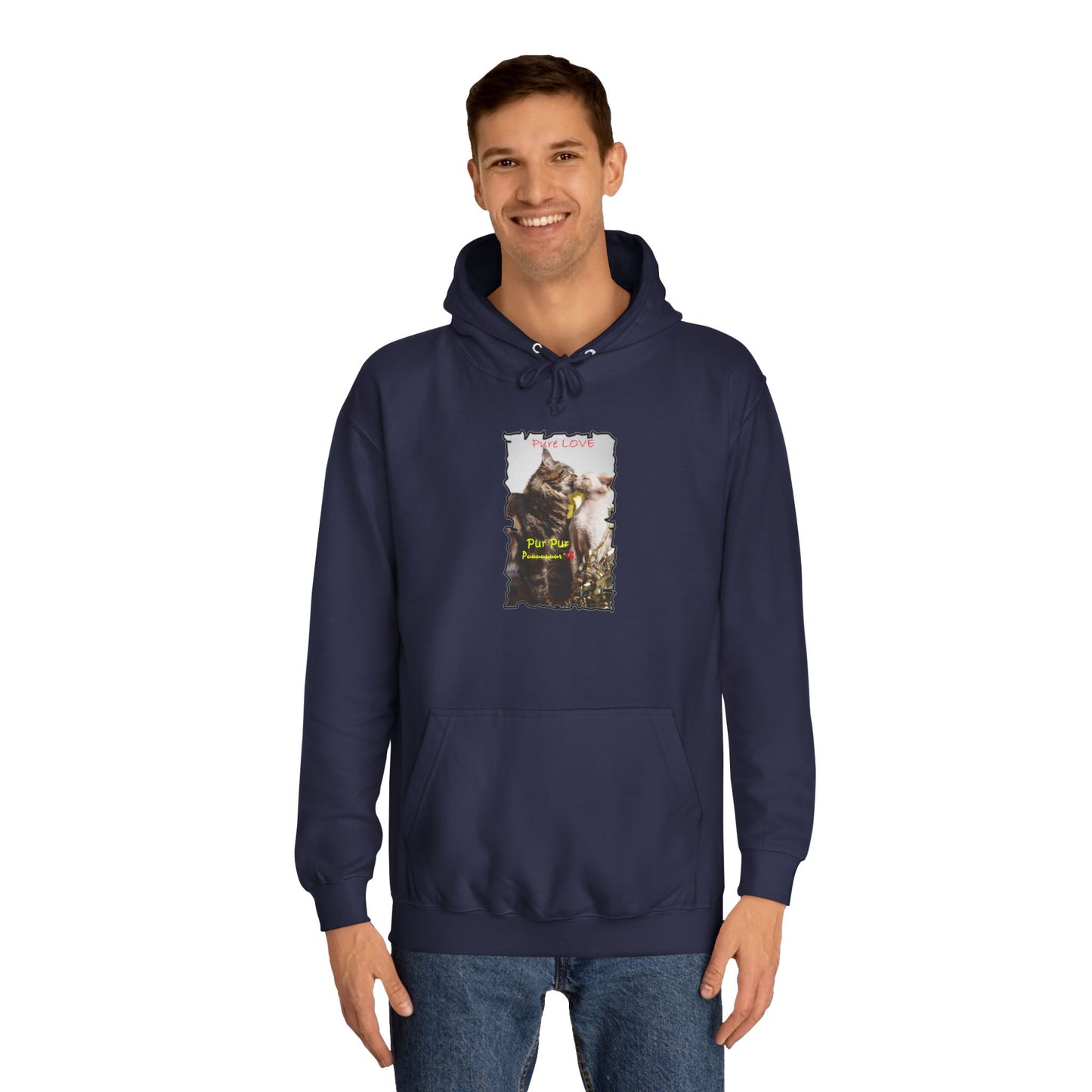 Get Yours Now -- Pure LOVE Cats kissing (Hoodie - Cozy and Durable)