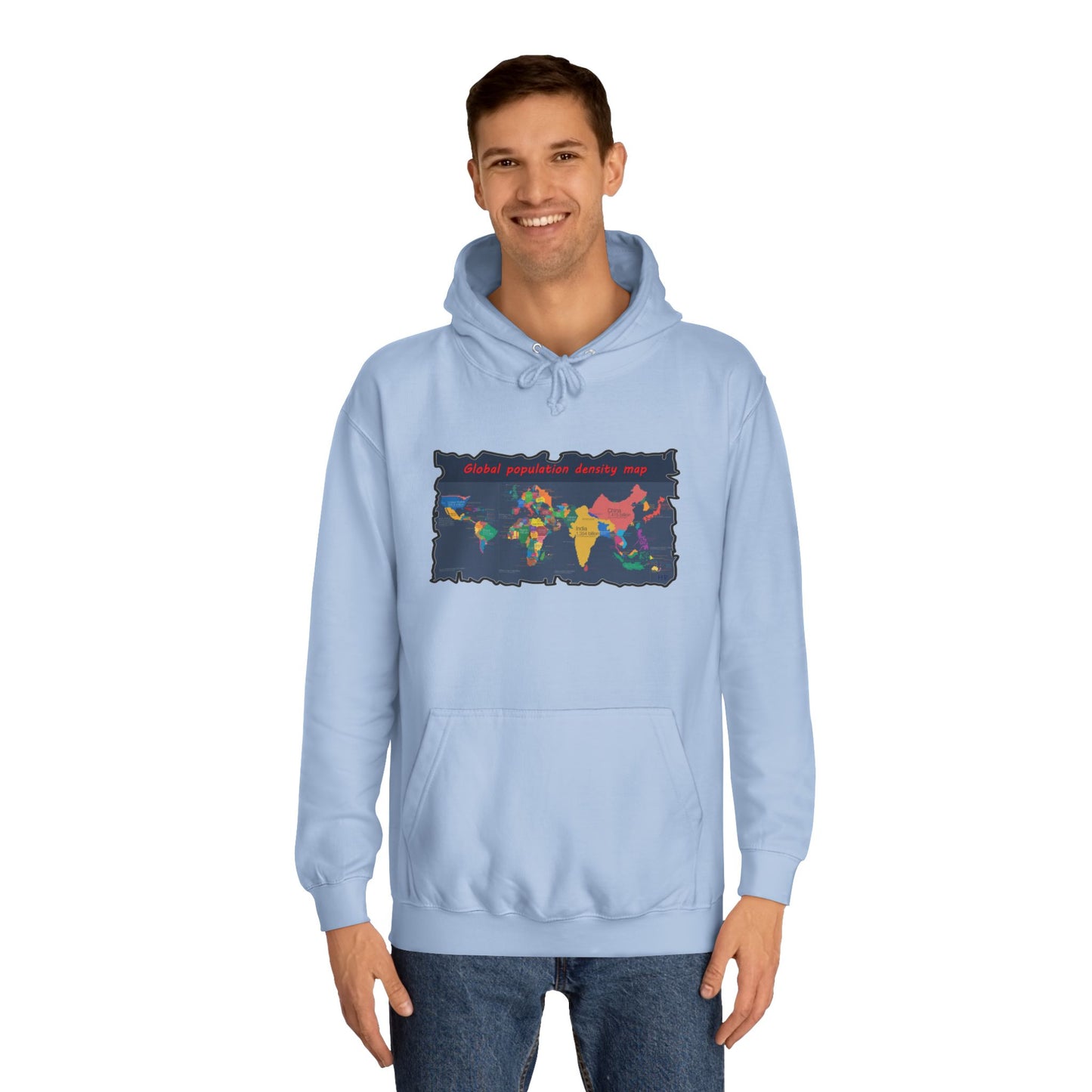 Get Yours Now -- Global density world population (Hoodie - Cozy and Durable)