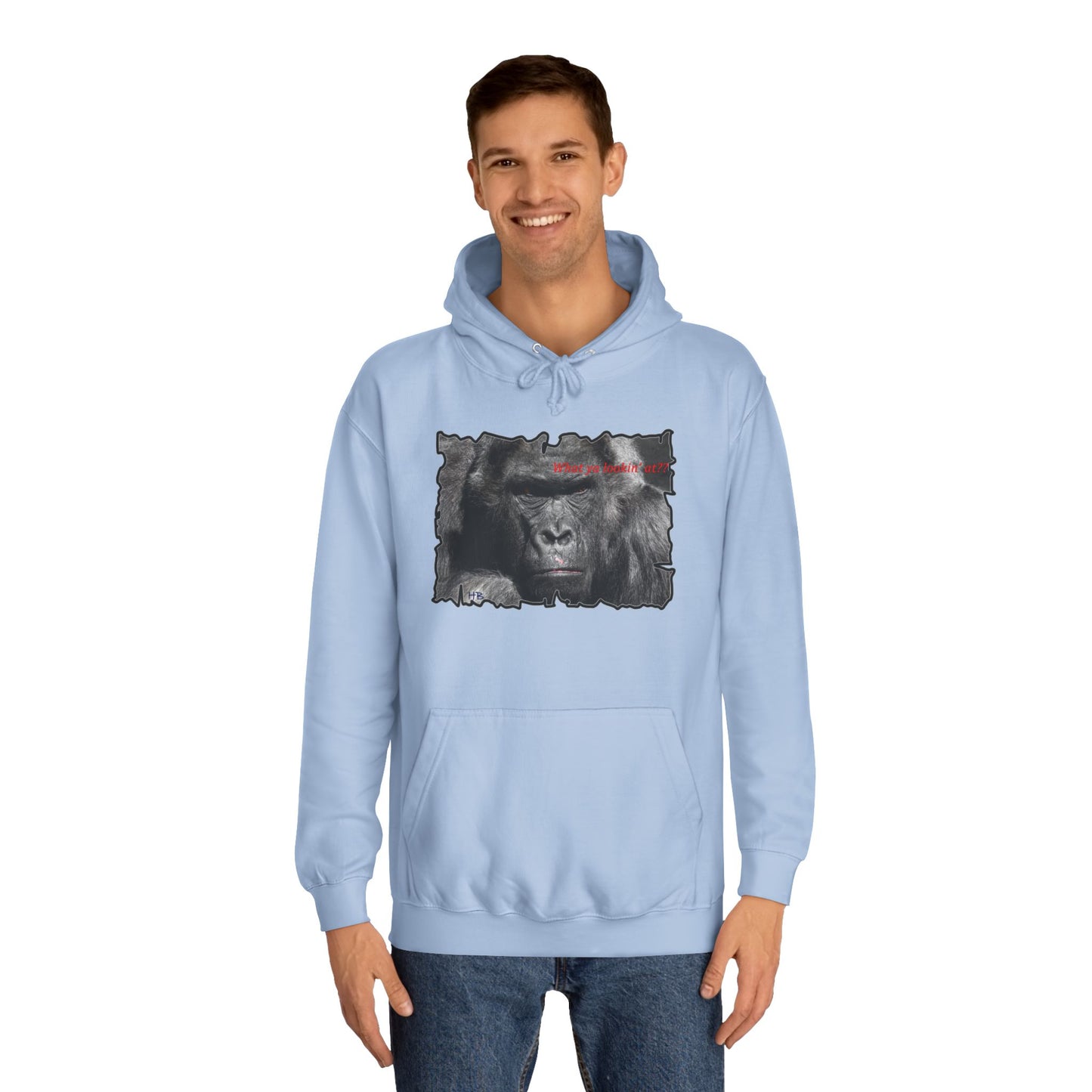 Get Yours Now -- Fearless Fierce Frown and Bold Gorilla Power What ya lookin' at? (Hoodie - Cozy and Durable)