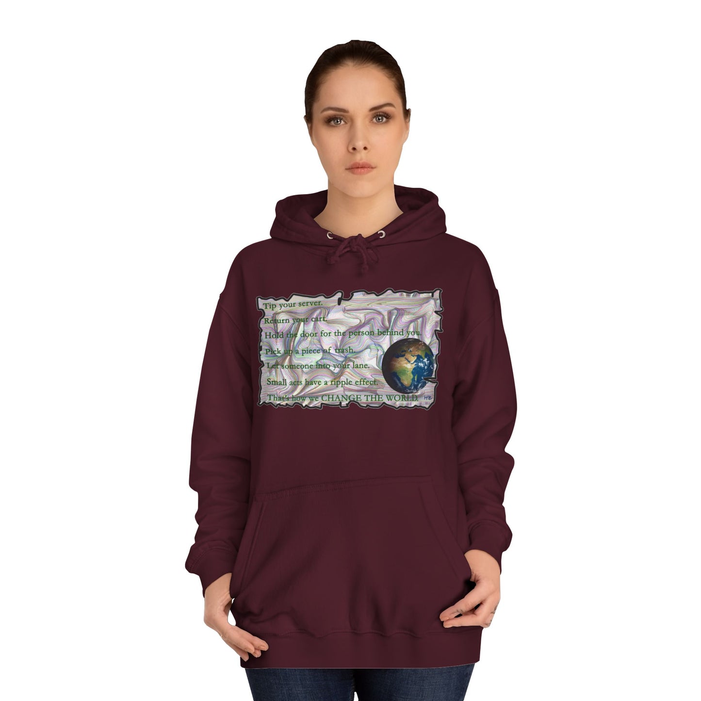 Take Action to Change the World Ripple Effect (Hoodie - Cozy and Durable)
