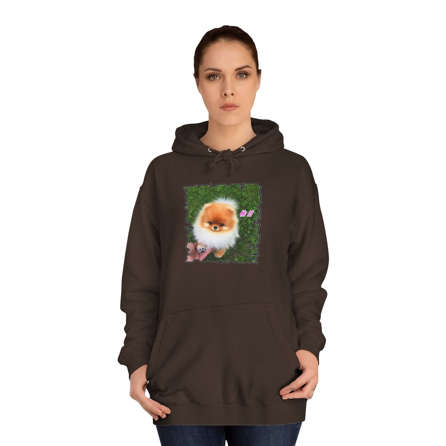 "Hi !!" Tiny adorable Bichon Maltese (Hoodie - Cozy and Durable)