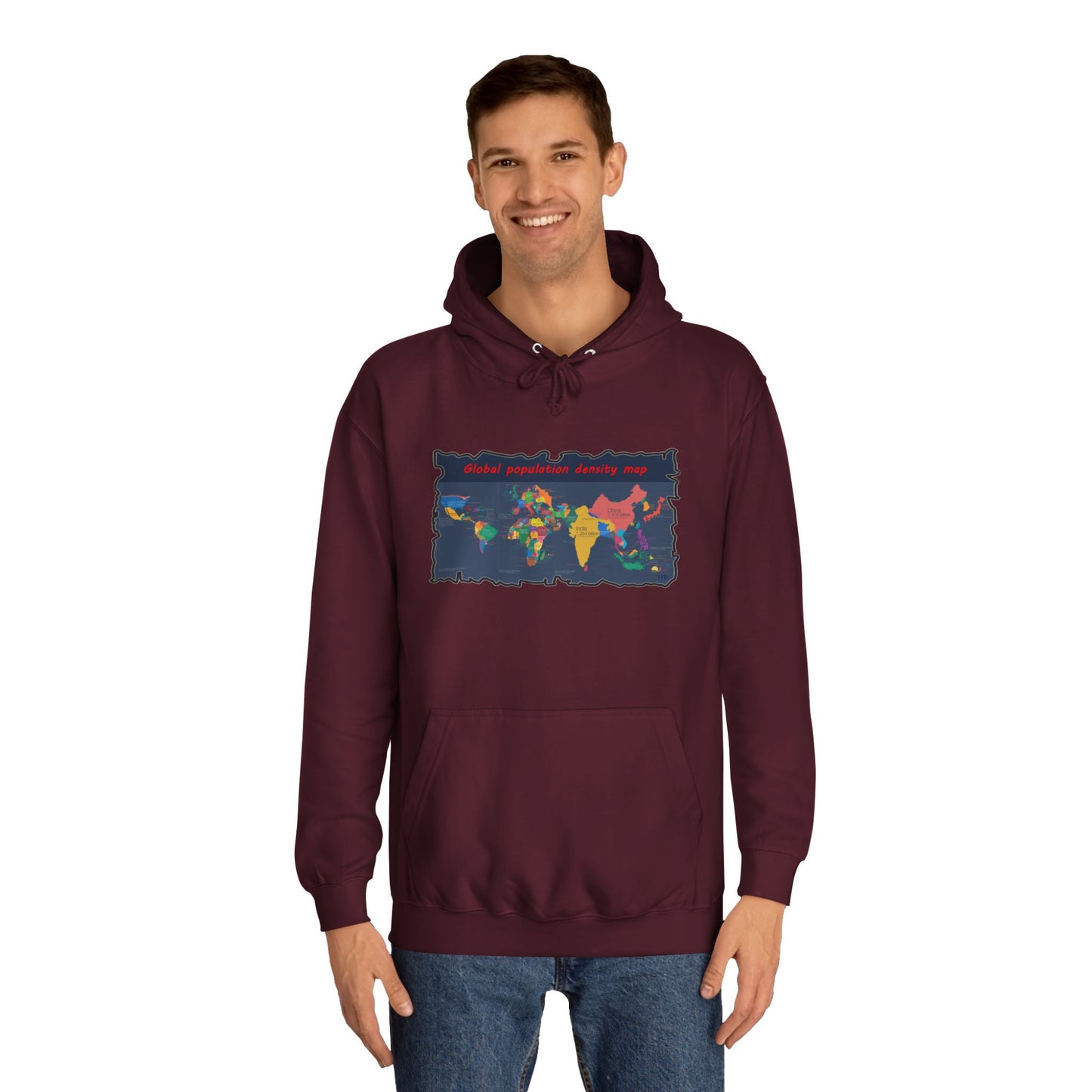 Get Yours Now -- Global density world population (Hoodie - Cozy and Durable)