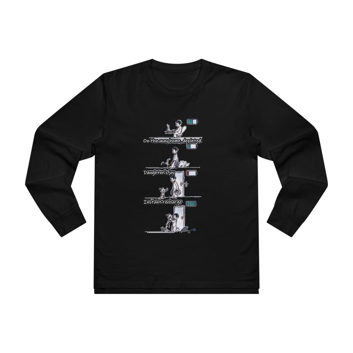 Get Yours Now -- Life's Canvas Daily Energies Unleashed; Day in, Day Out From Office to Home using Threads of Resilience  (Men's Base Longsleeve Tee - All-Season Wear)