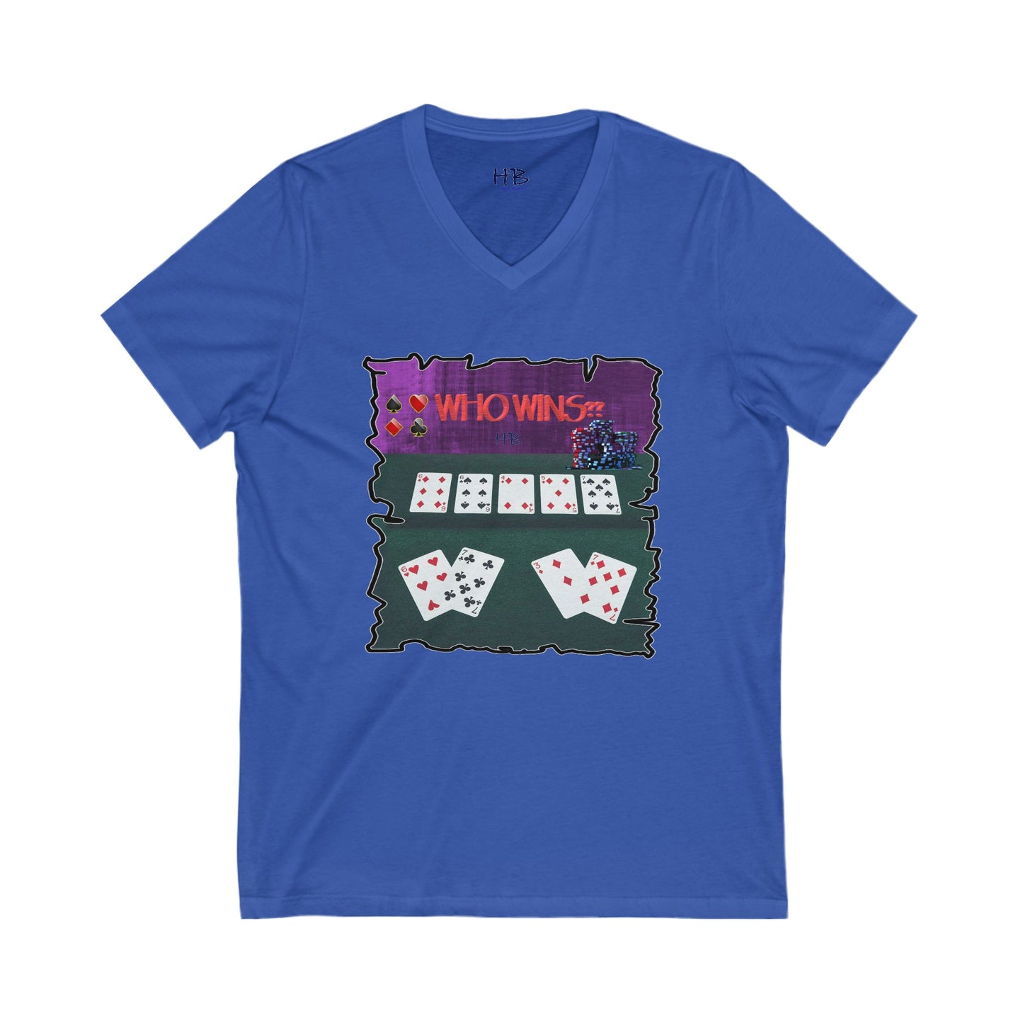 Poker Face-off  Proclamation Challenge (Unisex Jersey Short Sleeve V-neck - Comfortable Everyday Wear)
