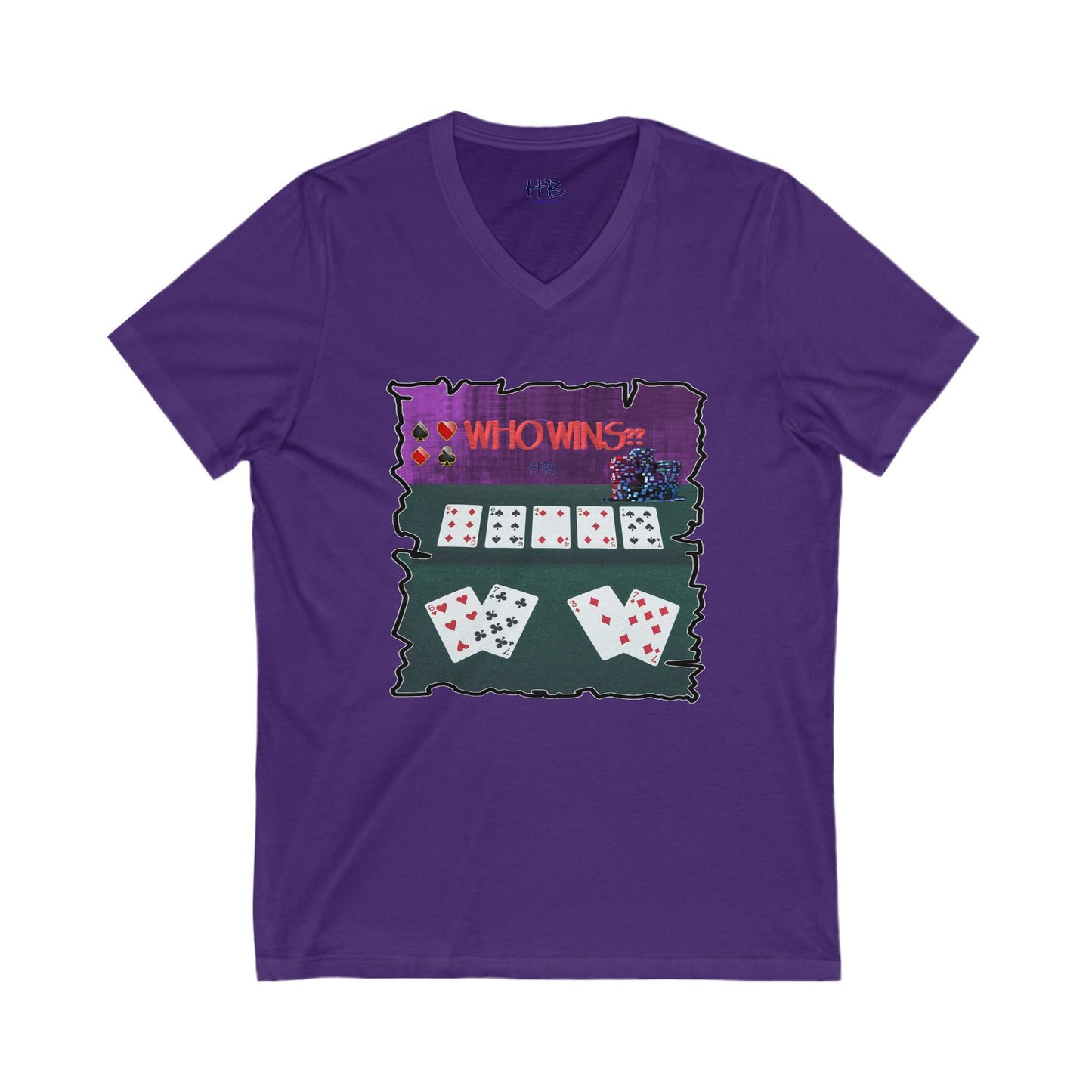 Poker Face-off  Proclamation Challenge (Unisex Jersey Short Sleeve V-neck - Comfortable Everyday Wear)