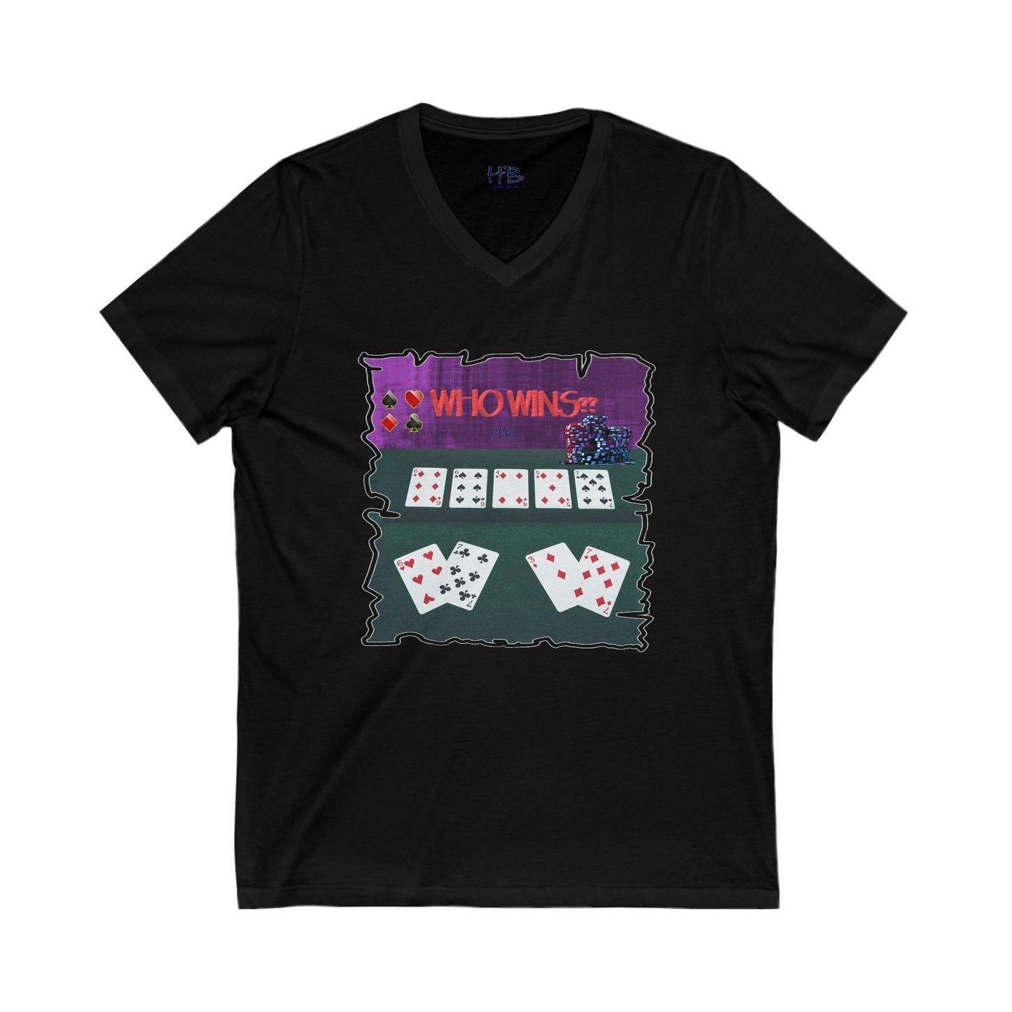 Poker Face-off  Proclamation Challenge (Unisex Jersey Short Sleeve V-neck - Comfortable Everyday Wear)