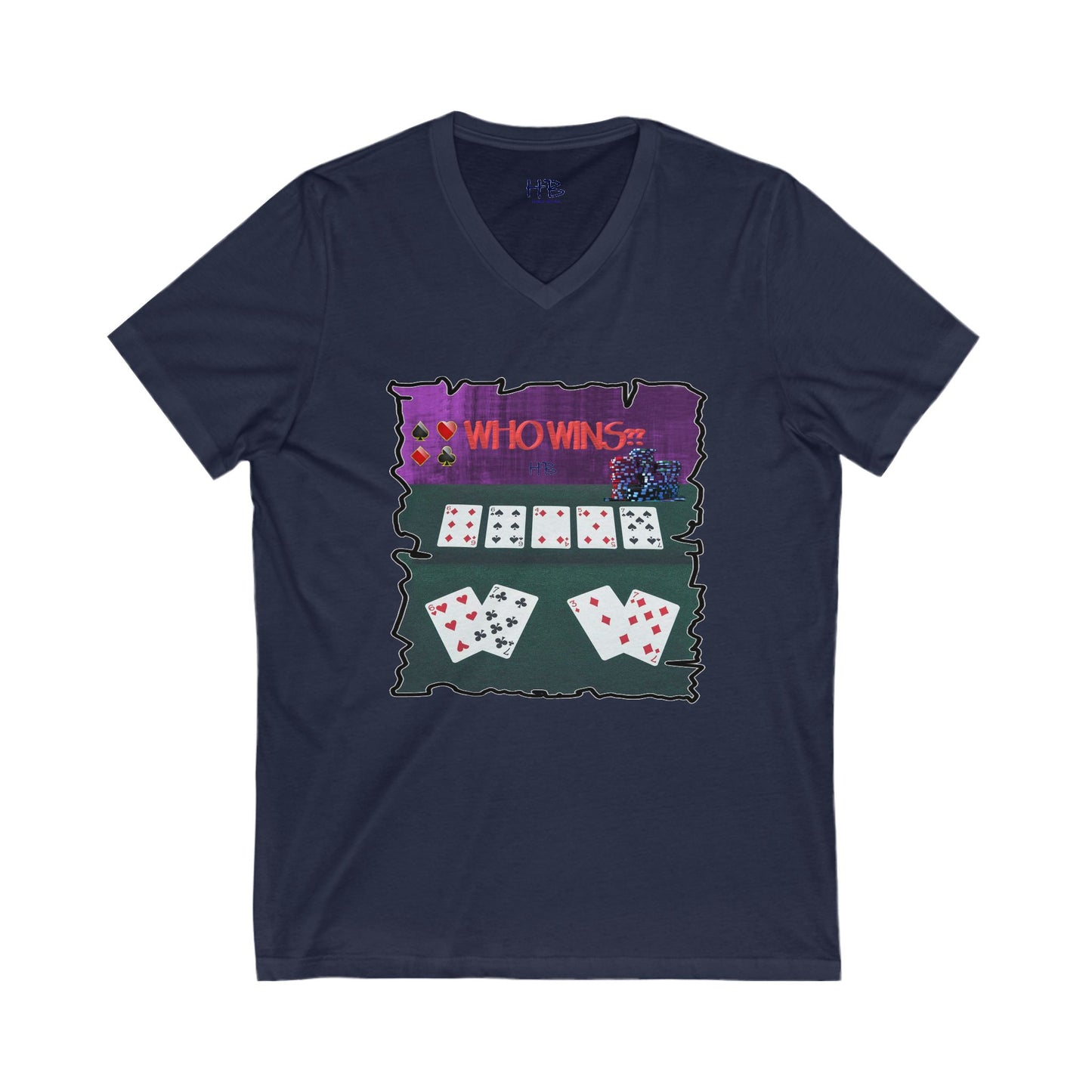 Poker Face-off  Proclamation Challenge (Unisex Jersey Short Sleeve V-neck - Comfortable Everyday Wear)