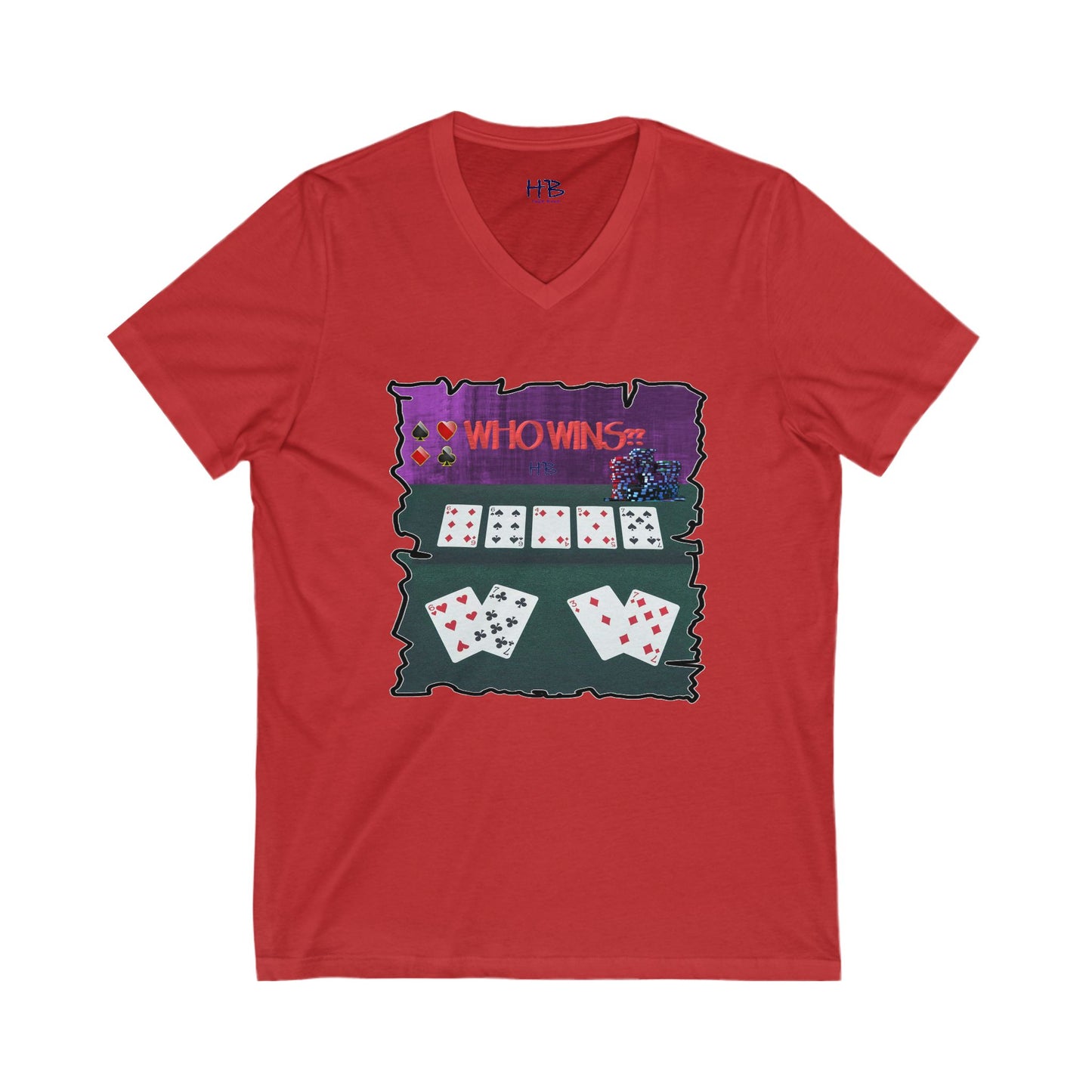 Poker Face-off  Proclamation Challenge (Unisex Jersey Short Sleeve V-neck - Comfortable Everyday Wear)