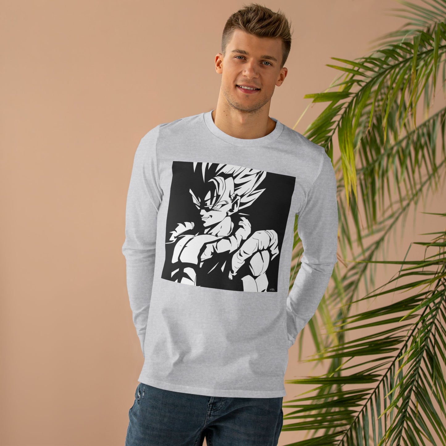 Get Yours Now -- Japanese Superhero anime in black and white (Men's Base Longsleeve Tee - All-Season Wear)