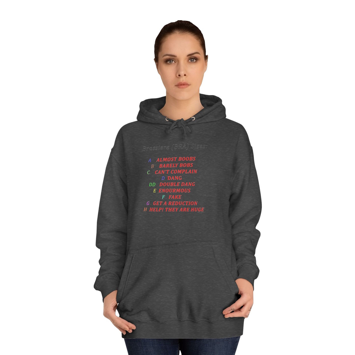 Get Yours Now -- Humorous Bra Sizing Chart (Hoodie - Cozy and Durable)