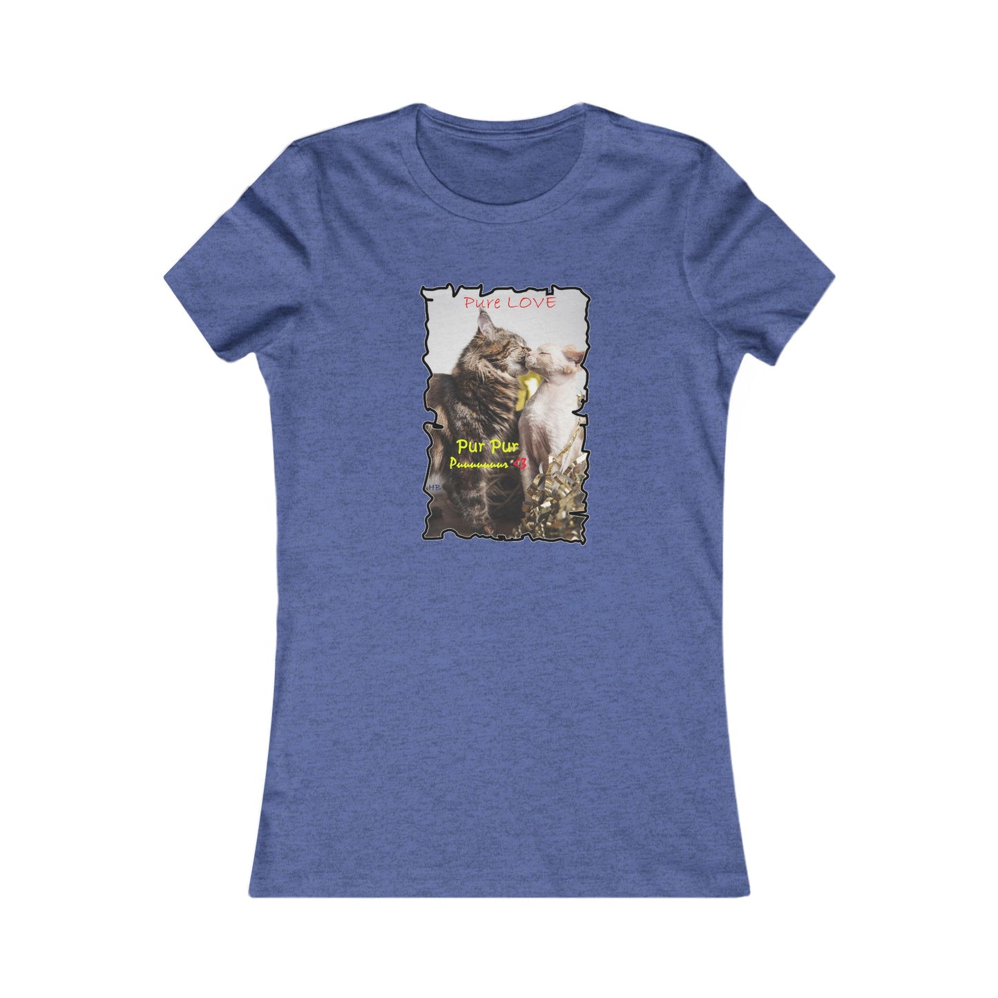 Pure LOVE Cats kissing  (Women - Premium Cotton Tee)