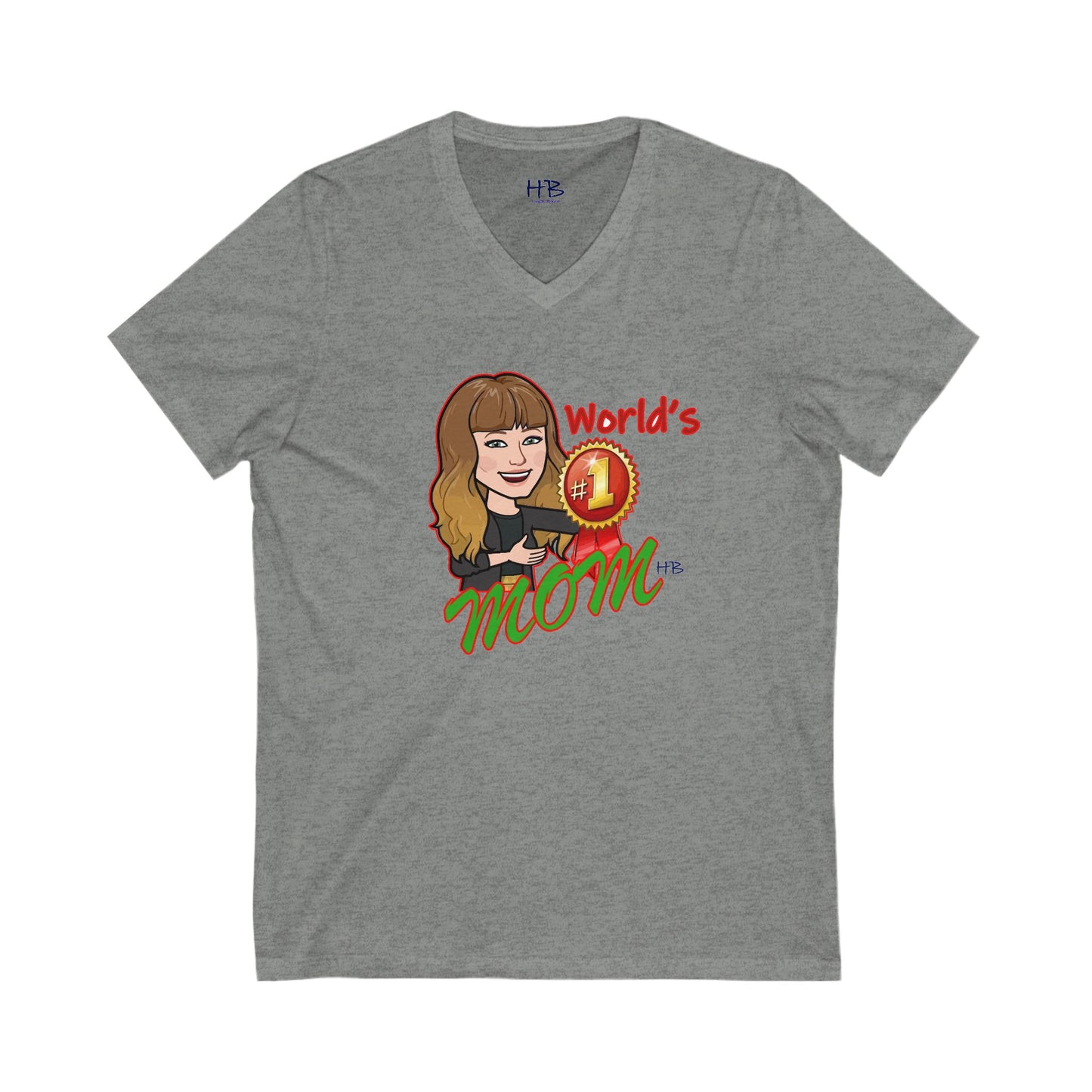 World's number #1 Mom (Unisex Jersey Short Sleeve V-neck - Comfortable Everyday Wear)