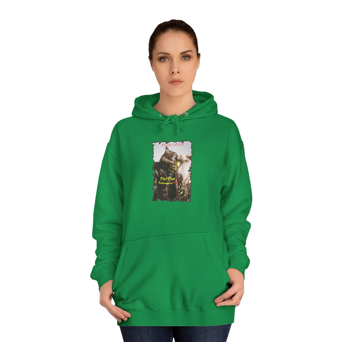 Get Yours Now -- Pure LOVE Cats kissing (Hoodie - Cozy and Durable)