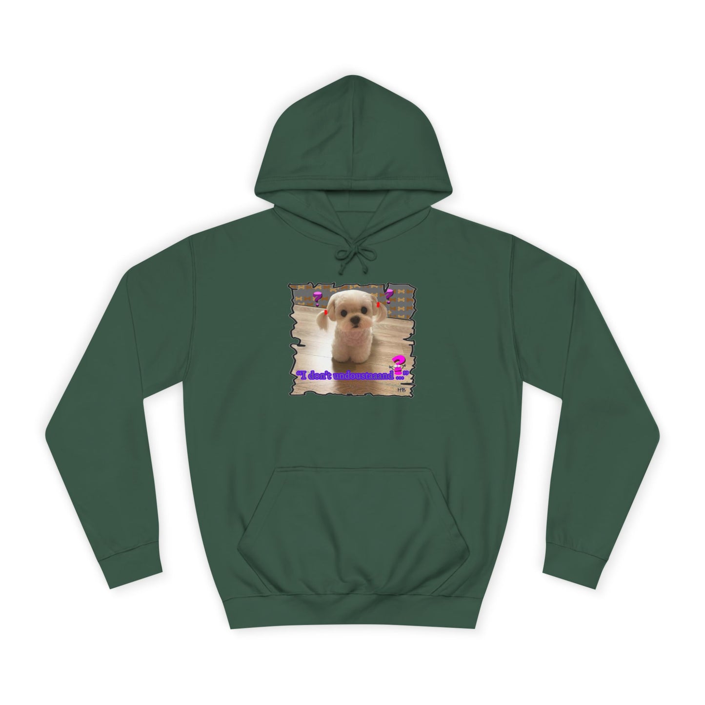 Baby Bichon Maltese with cluelessness innocent look "I don't undoustaaaand" (Hoodie - Cozy and Durable)