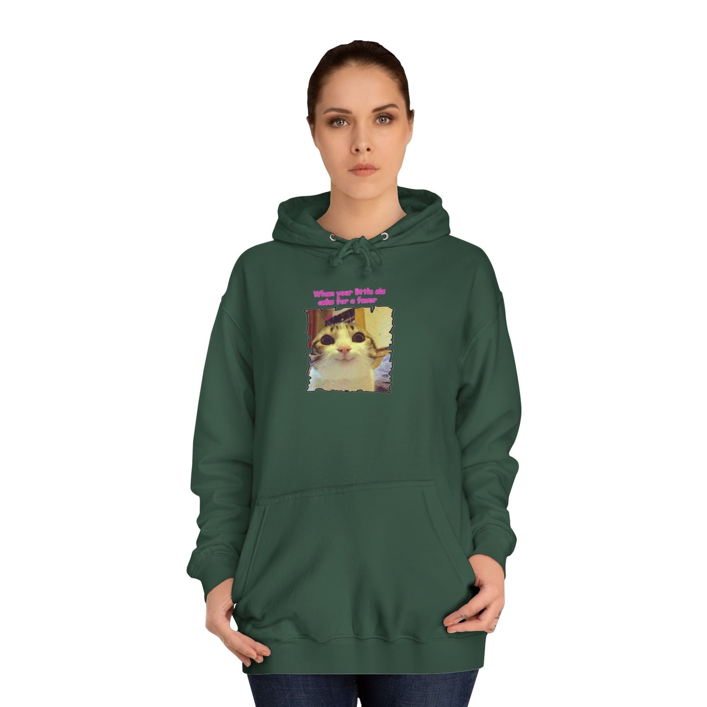 Adorable cat soft eyes like little sister asking for a favor (Hoodie - Cozy and Durable)