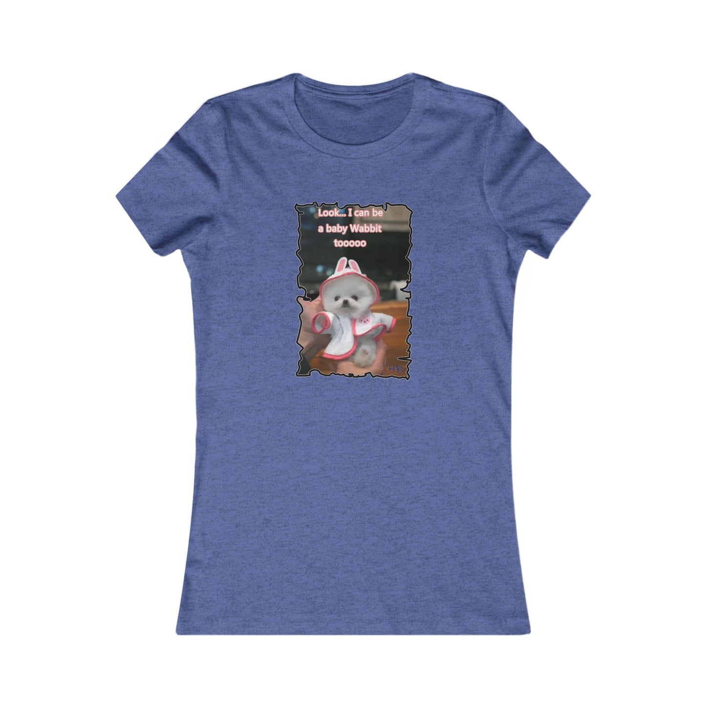Bichon Maltese puppy dressed in a cute rabbit costume (Women - Premium Cotton Tee)