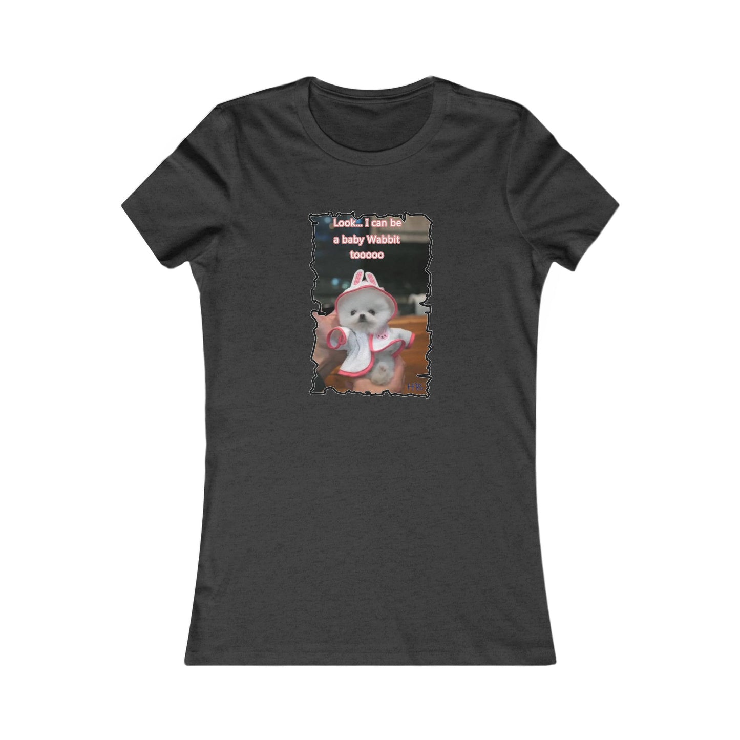 Bichon Maltese puppy dressed in a cute rabbit costume (Women - Premium Cotton Tee)