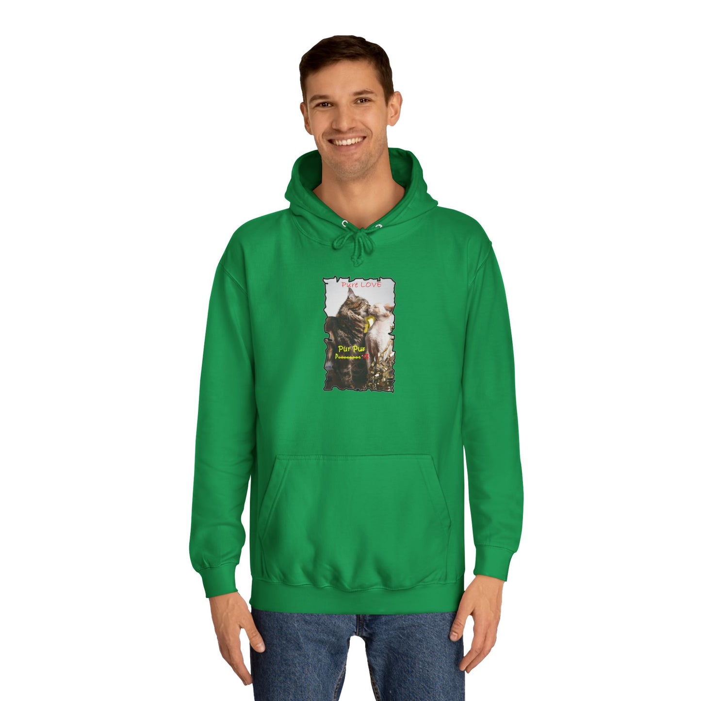 Get Yours Now -- Pure LOVE Cats kissing (Hoodie - Cozy and Durable)