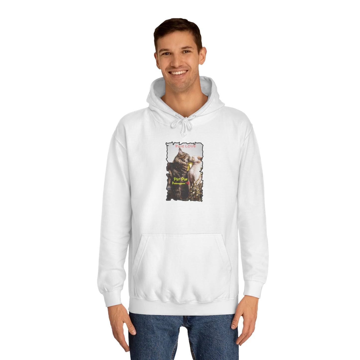 Get Yours Now -- Pure LOVE Cats kissing (Hoodie - Cozy and Durable)
