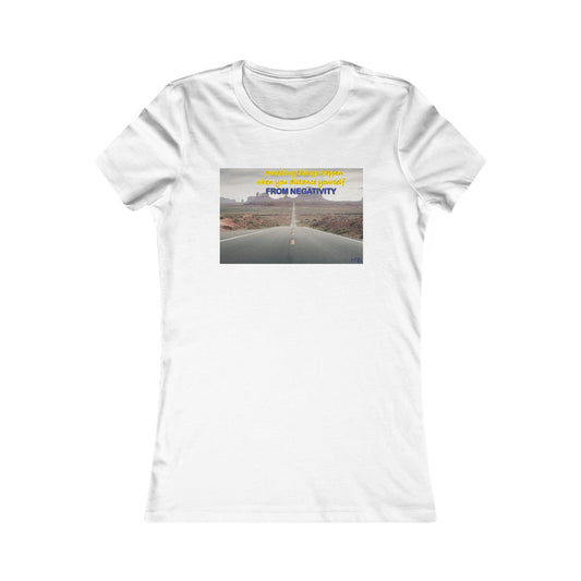 Amazing Things Happen when Distancing from Negativity (Women - Premium Cotton Tee)