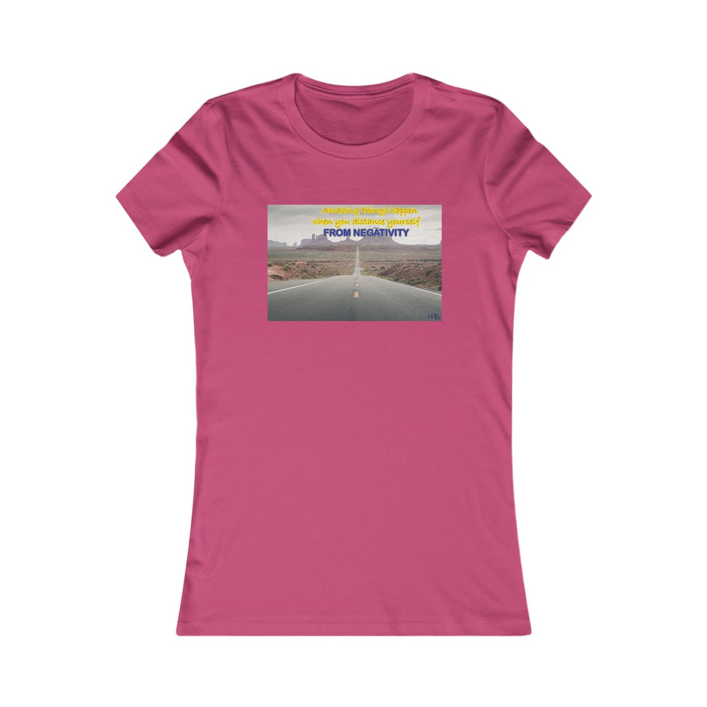 Amazing Things Happen when Distancing from Negativity (Women - Premium Cotton Tee)