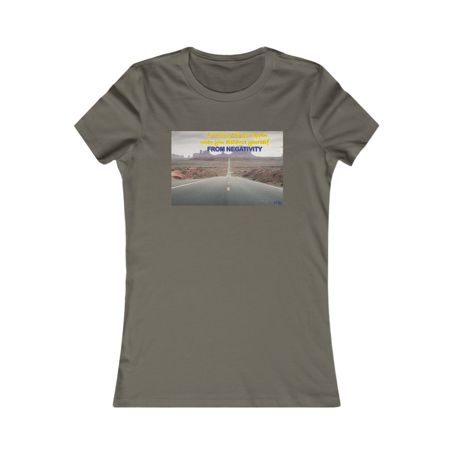Amazing Things Happen when Distancing from Negativity (Women - Premium Cotton Tee)