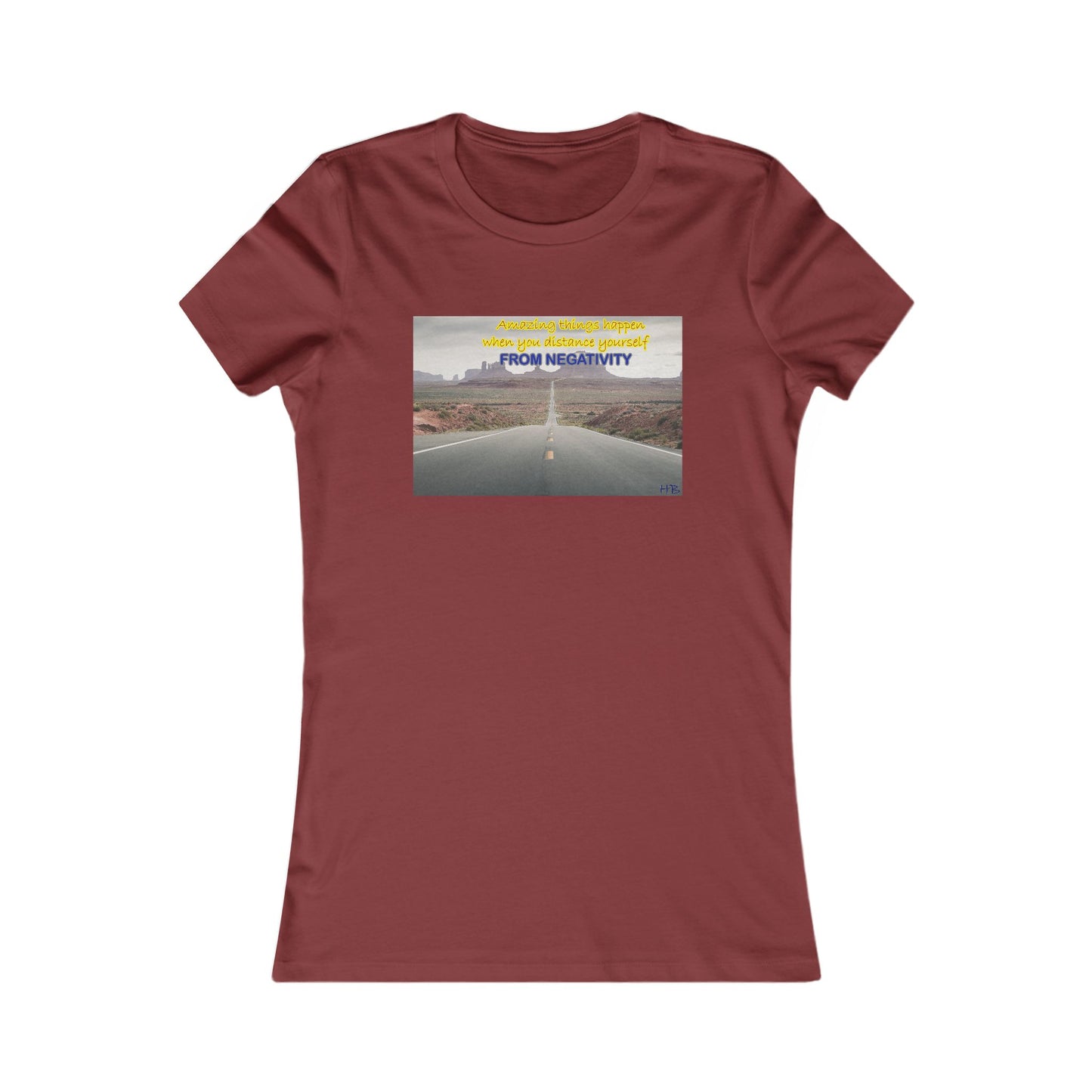 Amazing Things Happen when Distancing from Negativity (Women - Premium Cotton Tee)