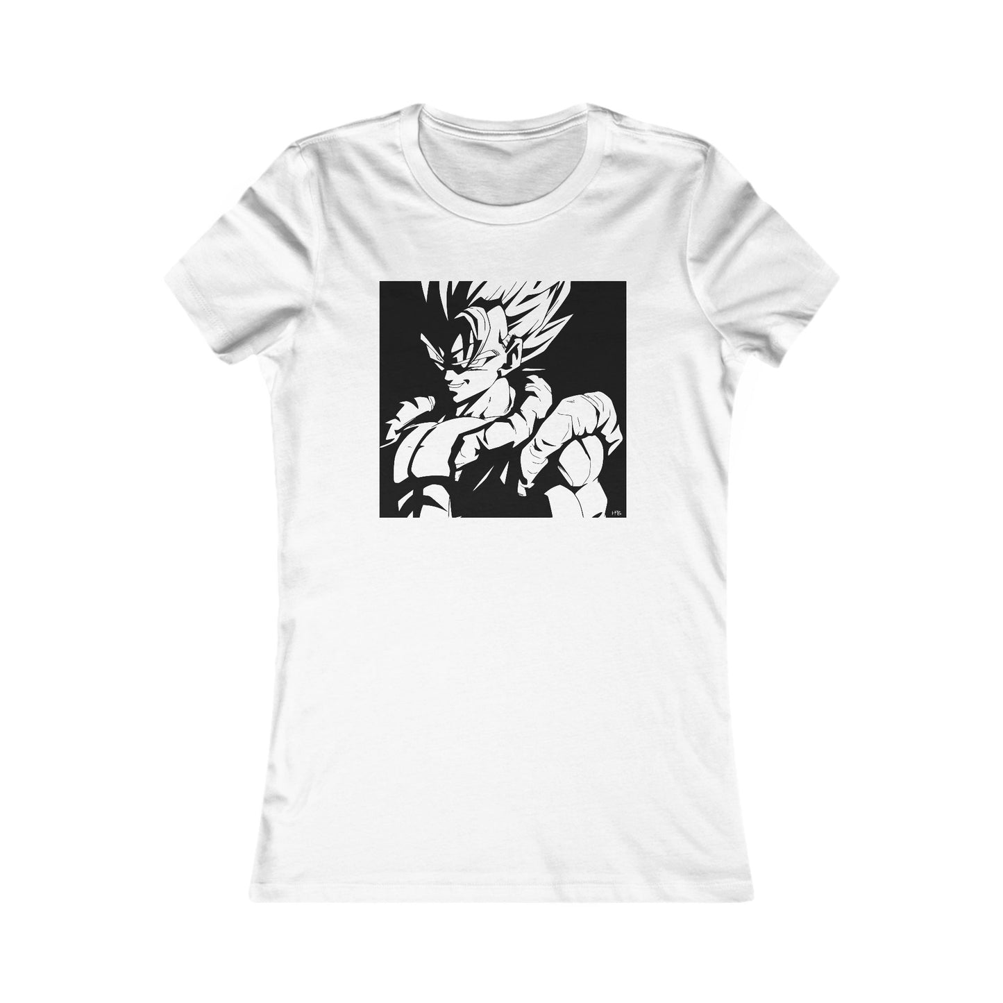 Japanese Superhero anime in black and white (Women - Premium Cotton Tee)