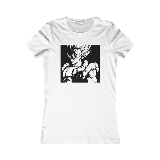 Japanese Superhero anime in black and white (Women - Premium Cotton Tee)