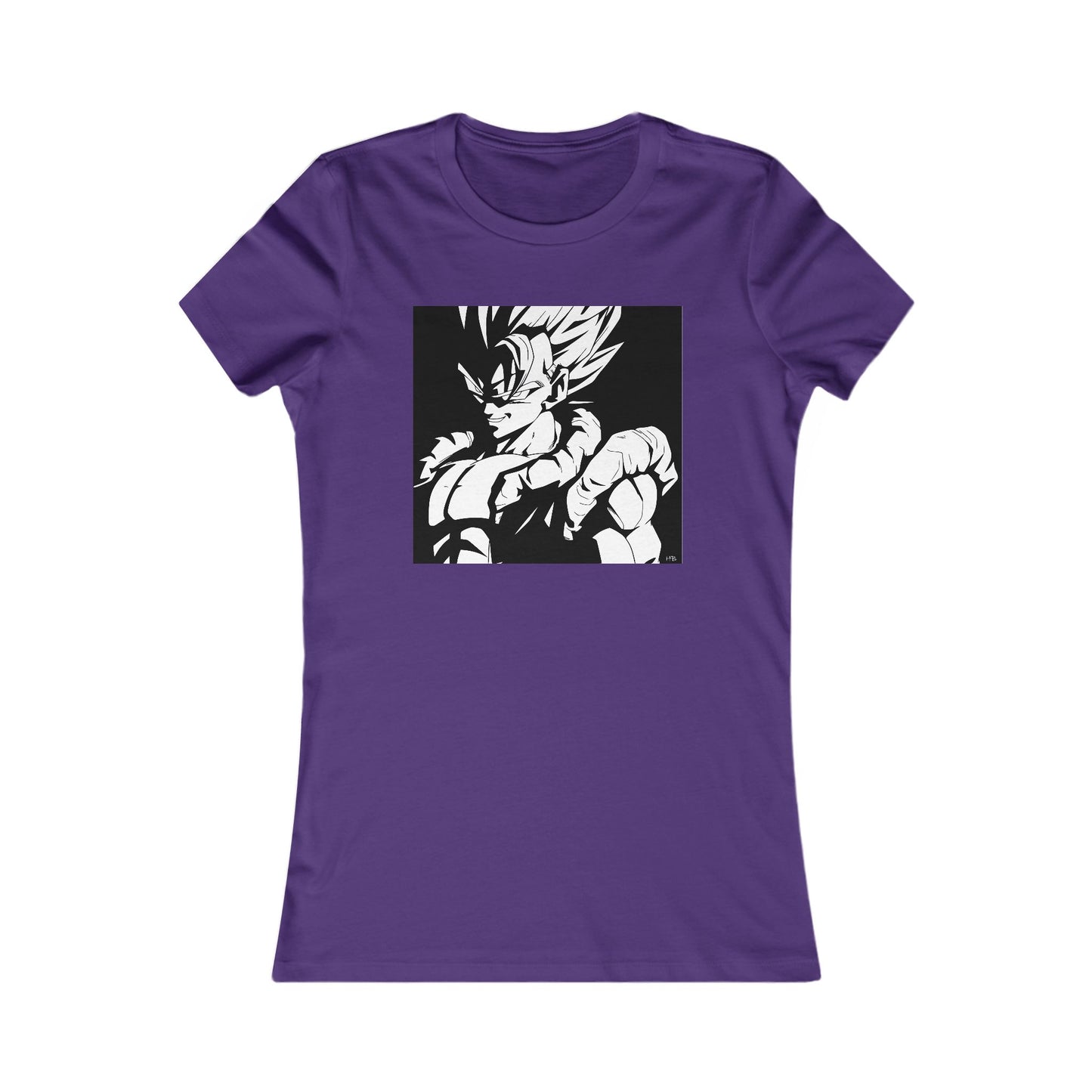 Japanese Superhero anime in black and white (Women - Premium Cotton Tee)
