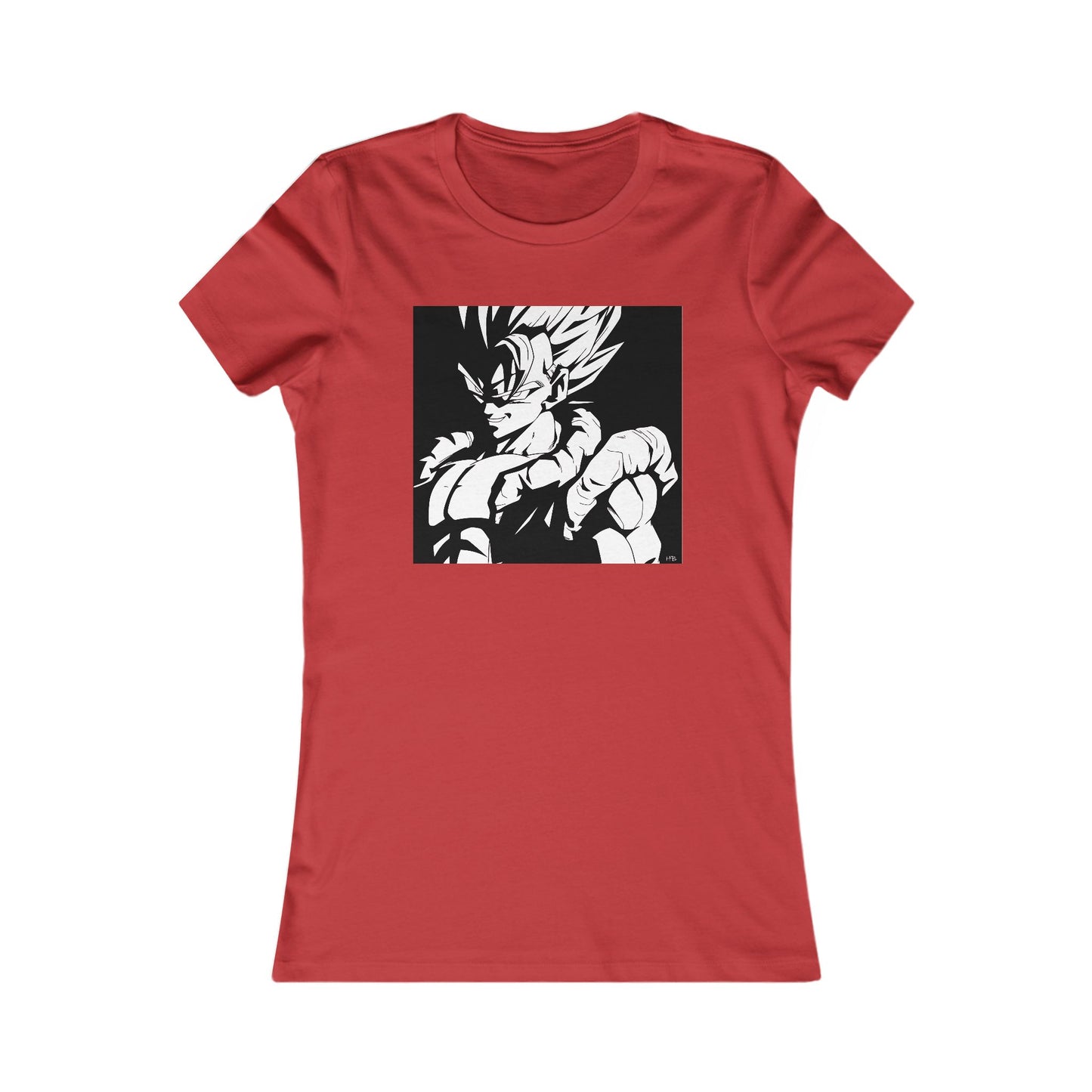 Japanese Superhero anime in black and white (Women - Premium Cotton Tee)