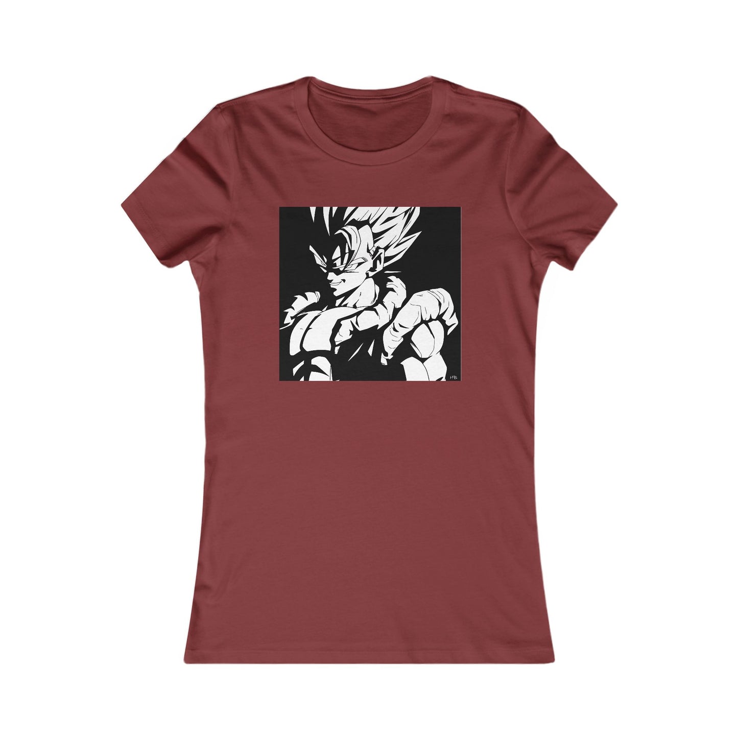 Japanese Superhero anime in black and white (Women - Premium Cotton Tee)