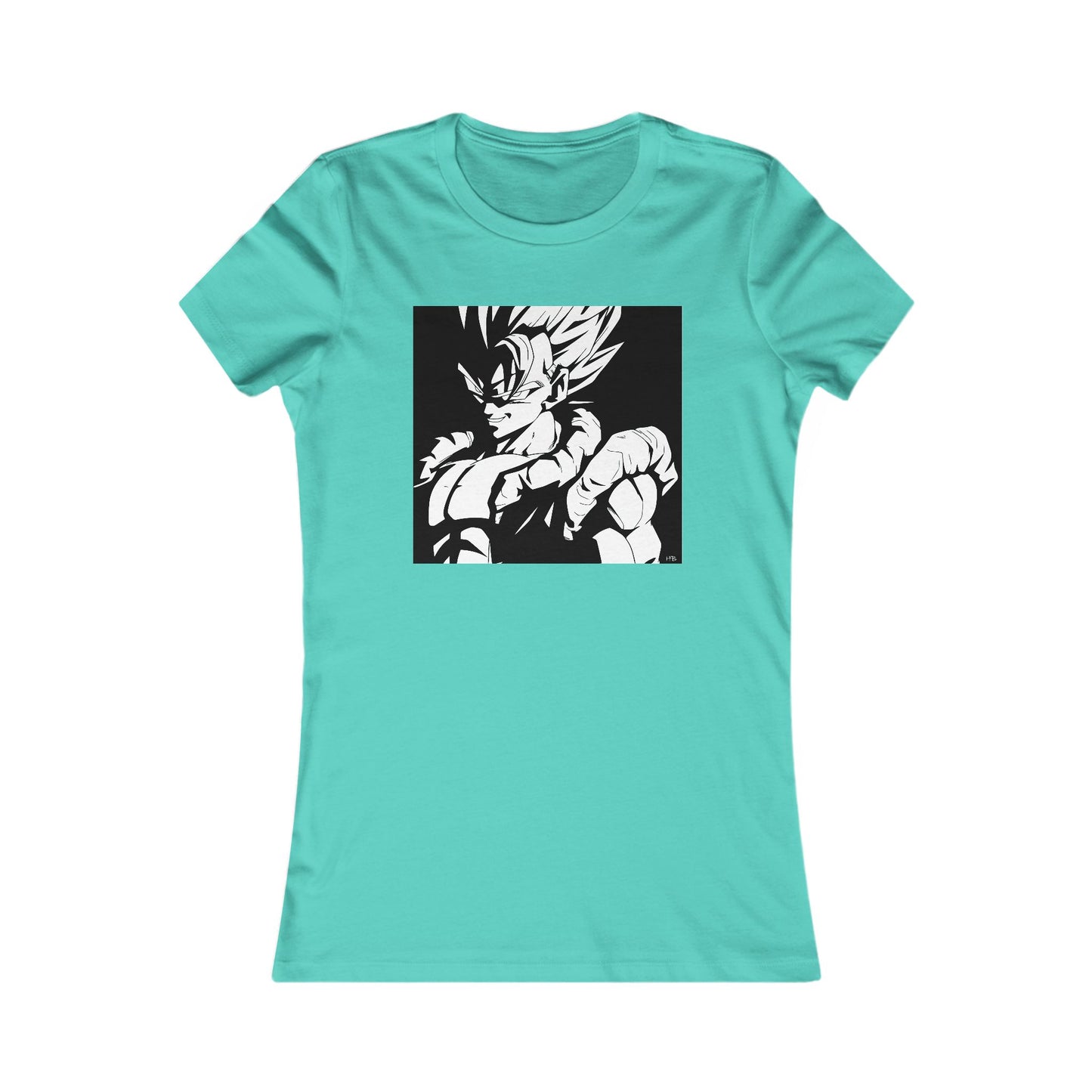 Japanese Superhero anime in black and white (Women - Premium Cotton Tee)