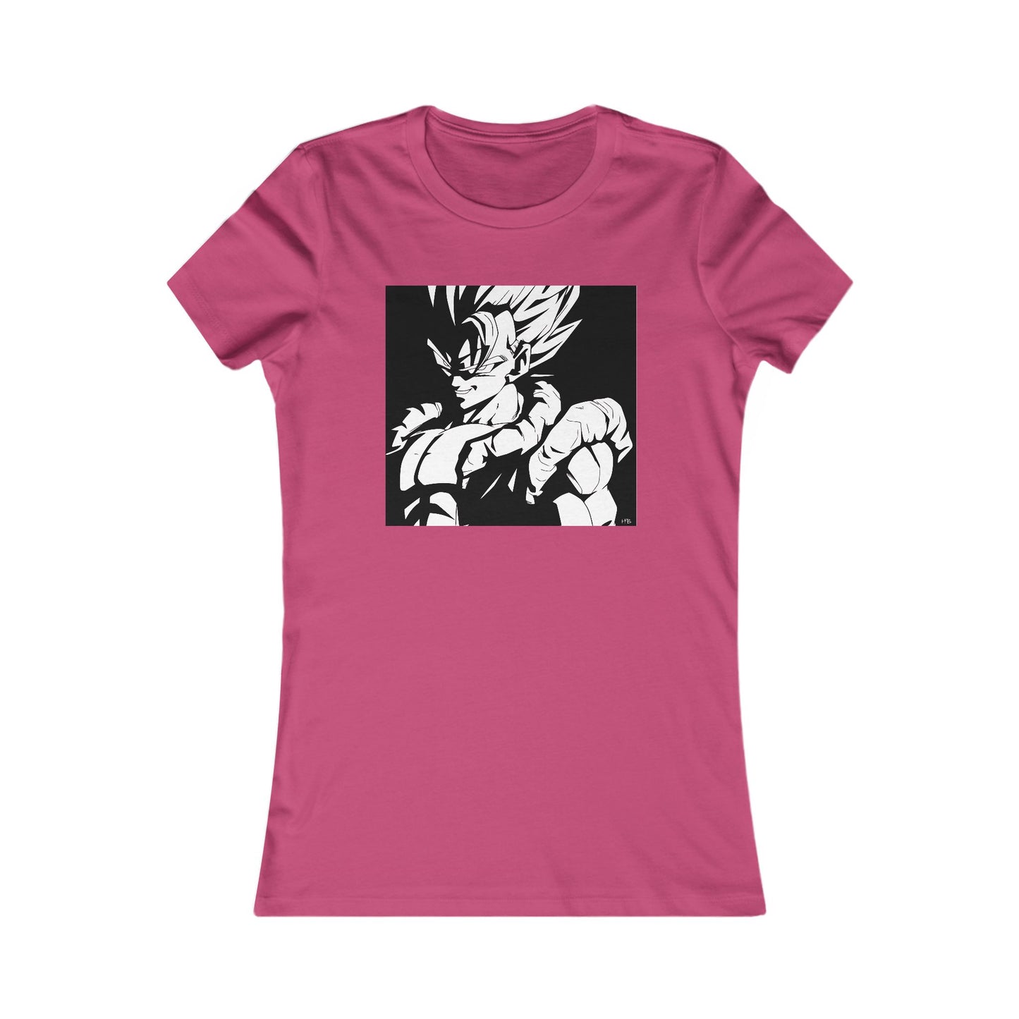 Japanese Superhero anime in black and white (Women - Premium Cotton Tee)