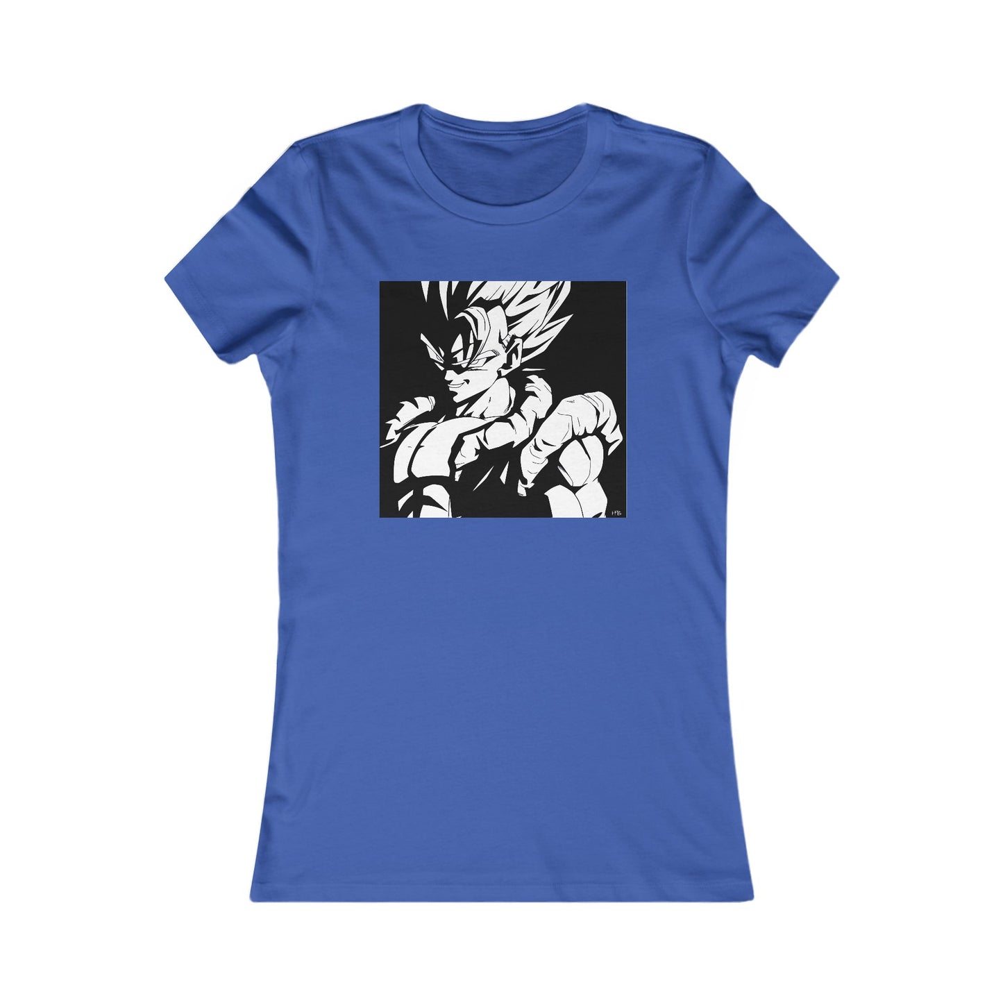 Japanese Superhero anime in black and white (Women - Premium Cotton Tee)