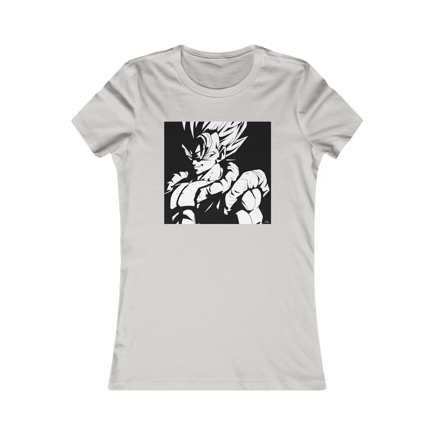Japanese Superhero anime in black and white (Women - Premium Cotton Tee)
