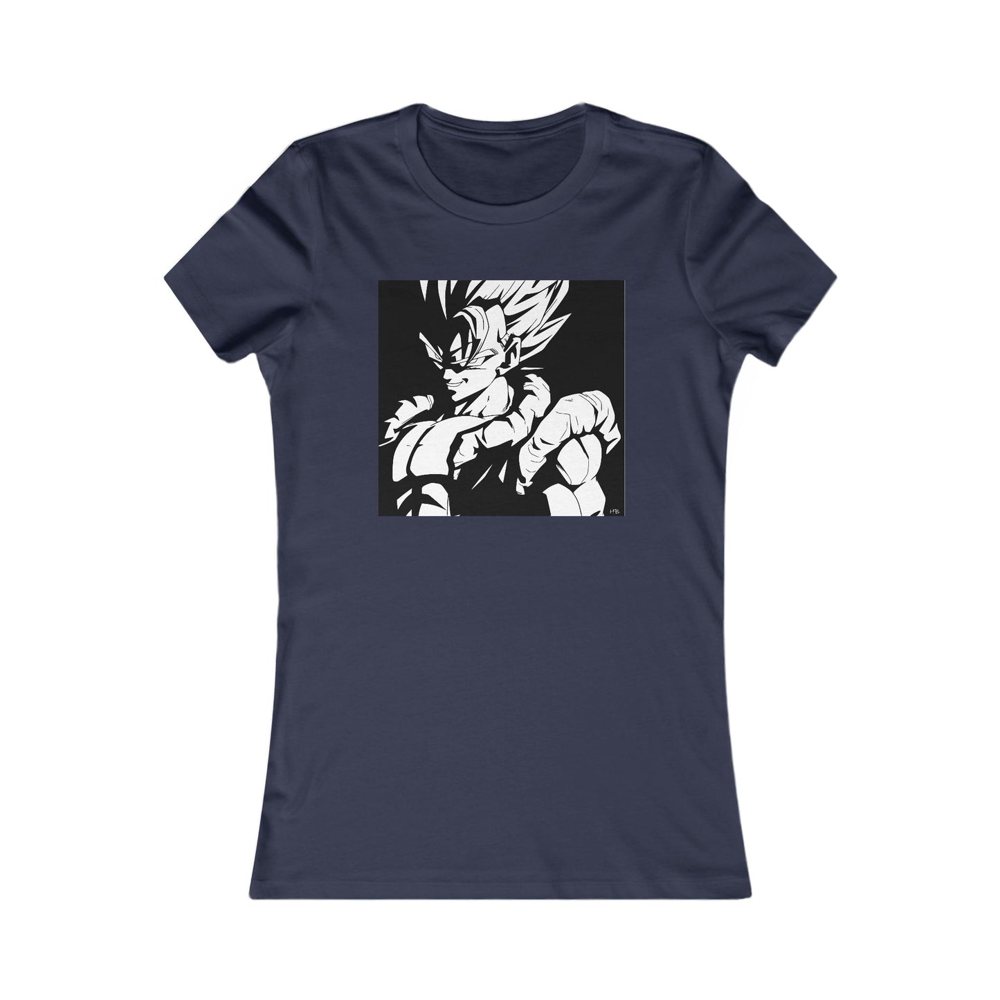 Japanese Superhero anime in black and white (Women - Premium Cotton Tee)