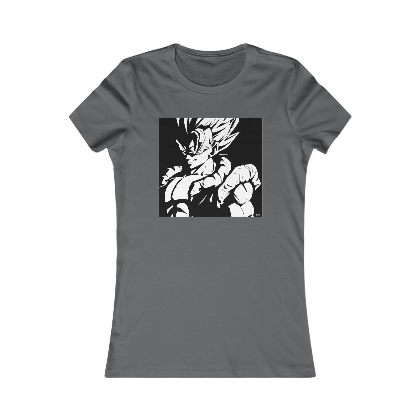Japanese Superhero anime in black and white (Women - Premium Cotton Tee)