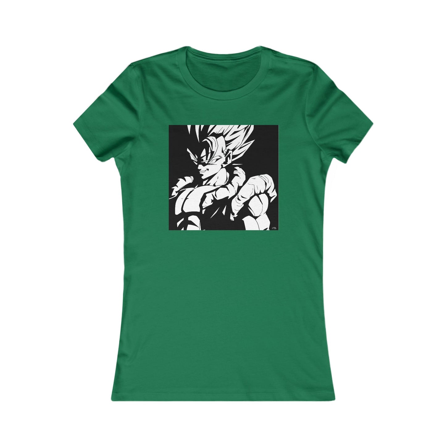 Japanese Superhero anime in black and white (Women - Premium Cotton Tee)