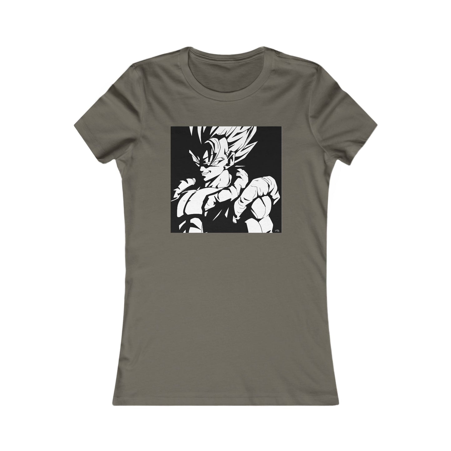 Japanese Superhero anime in black and white (Women - Premium Cotton Tee)