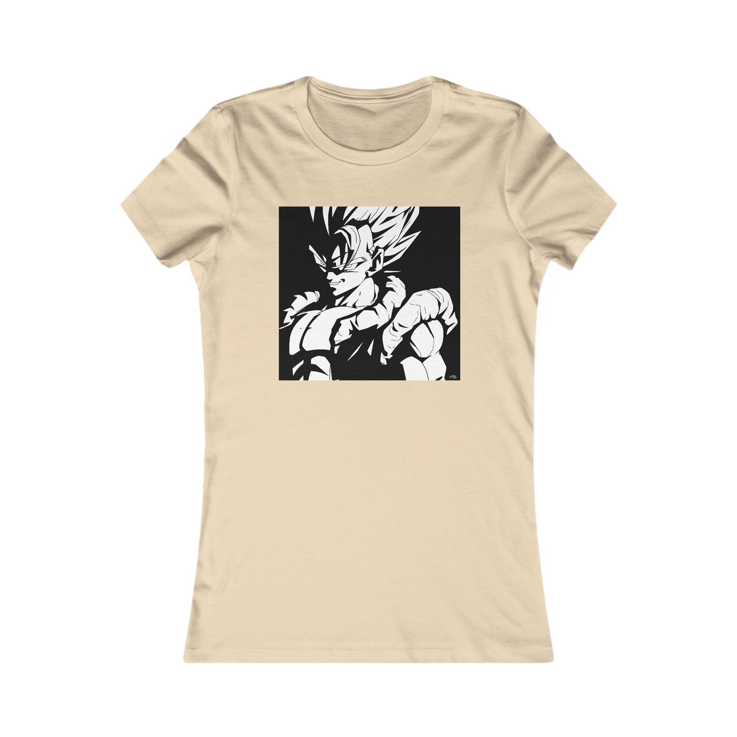 Japanese Superhero anime in black and white (Women - Premium Cotton Tee)